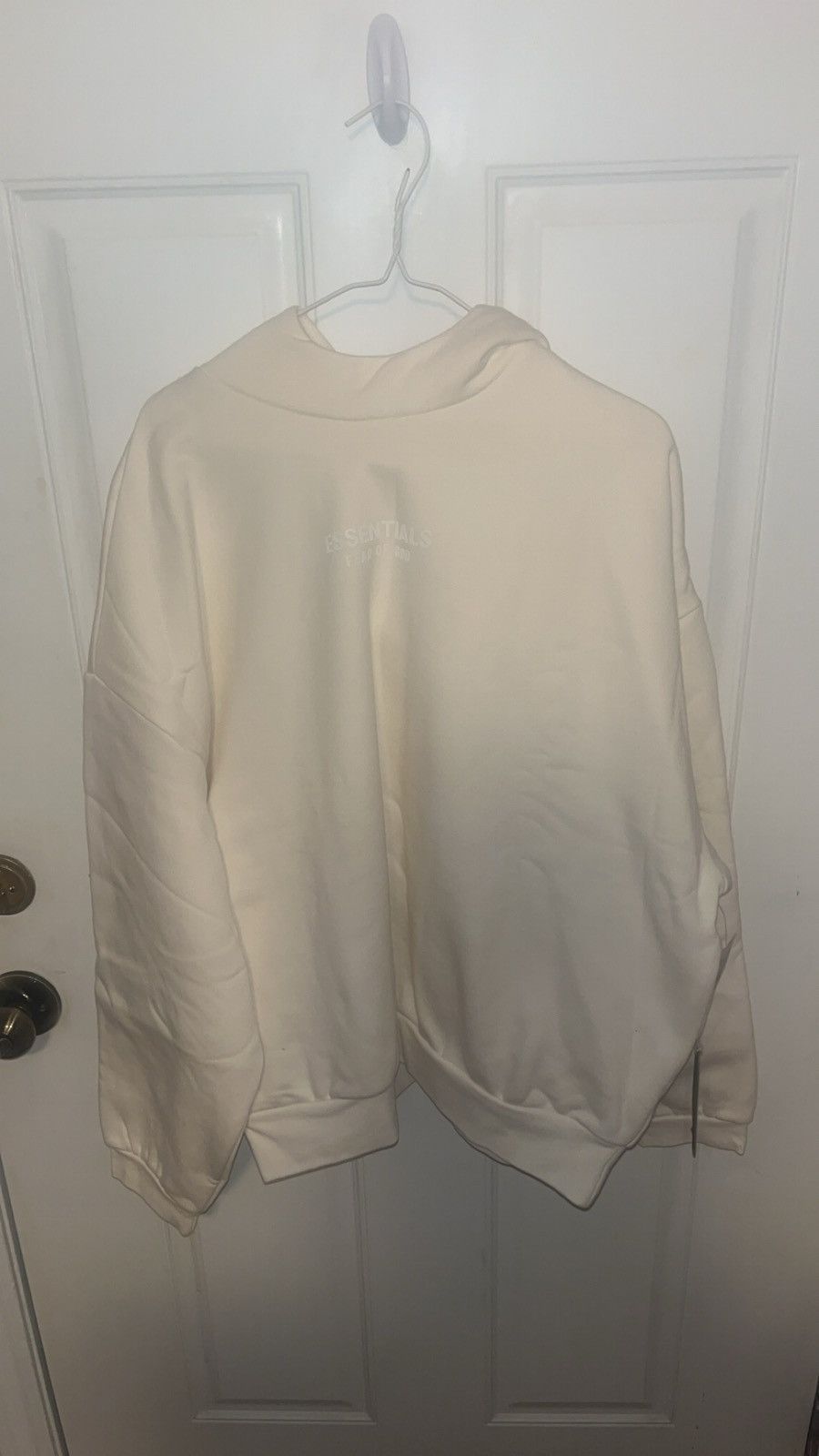 image of Essentials “Cloud Dancer” Hoodie in White, Men's (Size Large)