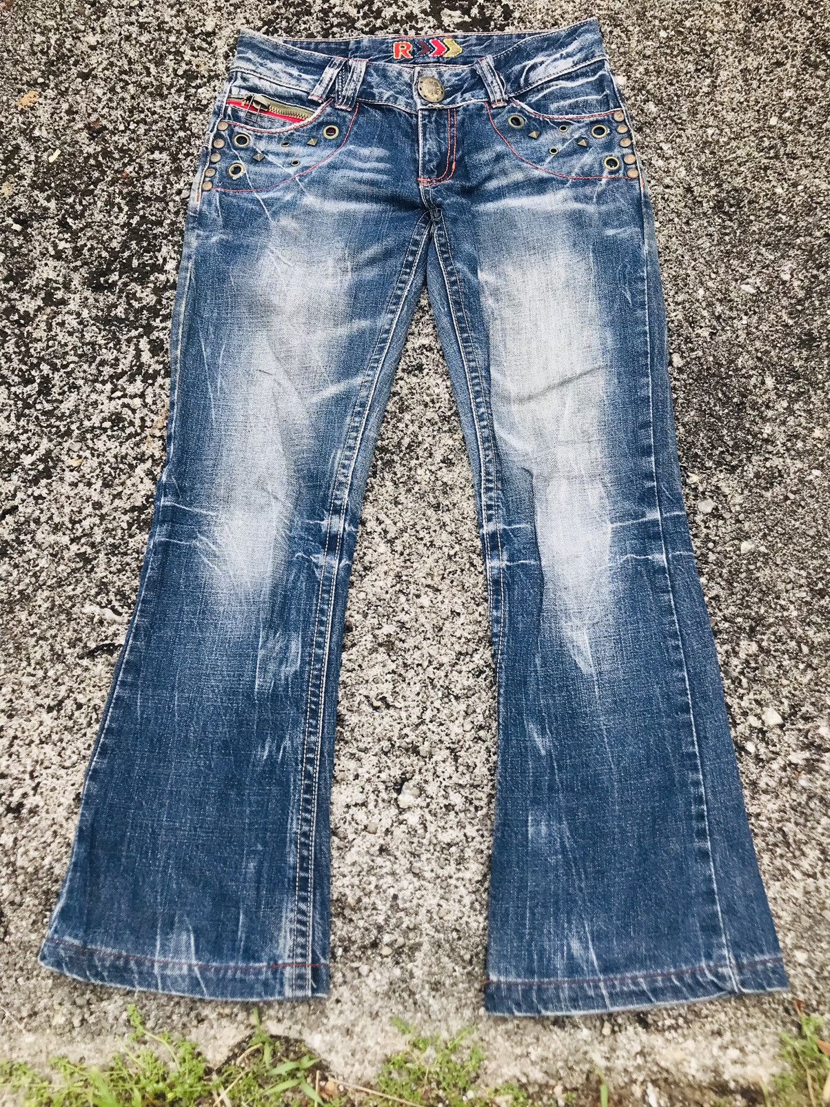 Other Vintage Spellout Premium Flared Jeans Size US 30 / EU 46 - 2 Thumbnail