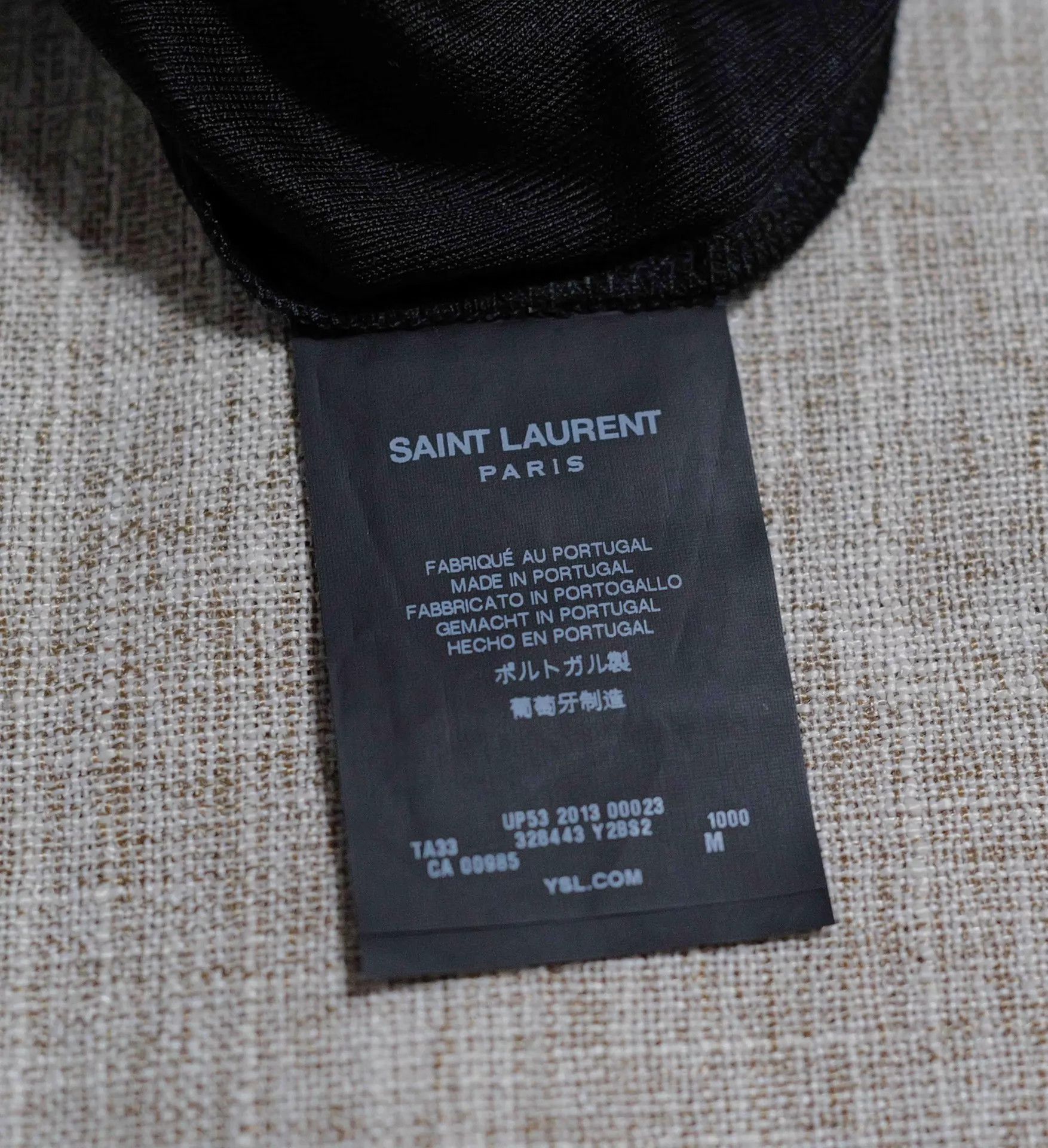Saint Laurent Paris SLP 13AW Black Fringe Embroidered Silk Pocket T-Shirt M Size US M / EU 48-50 / 2 - 5 Thumbnail