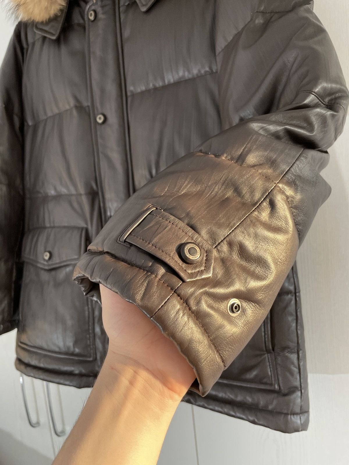 Balmain Balmain Paris Leather Down Puffer Jacket Brown Size US L / EU 52-54 / 3 - 6 Thumbnail