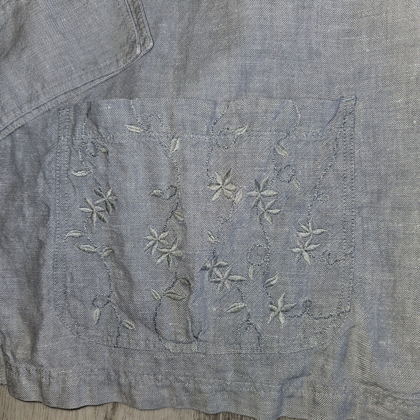 Vintage J JIll Unstructured Linen Jacket Womens M Sage Lagenlook Emb Size M / US 6-8 / IT 42-44 - 9 Thumbnail