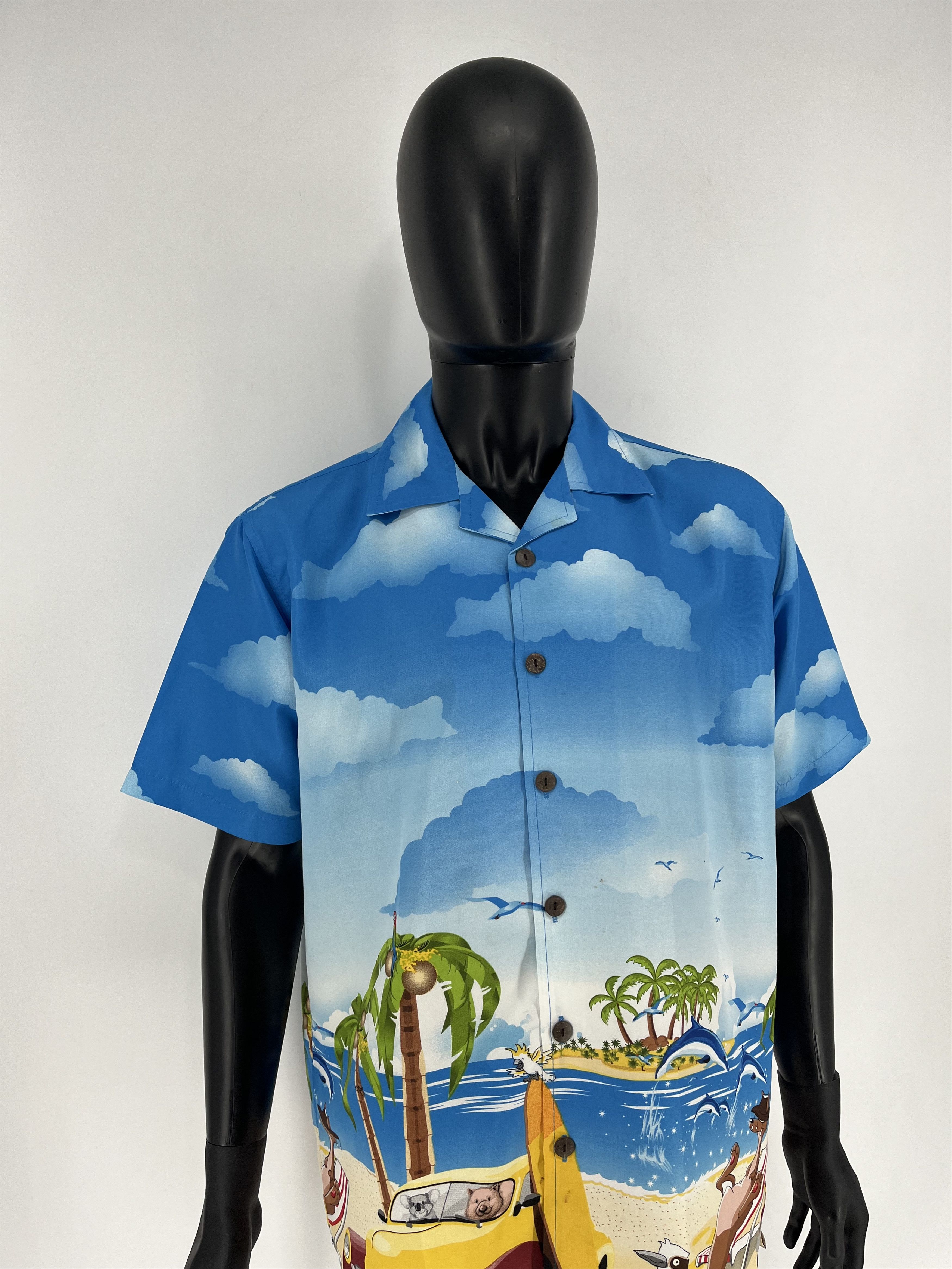 Vintage Men’s Crazy Hawaiian Shirt Short Sleeve True Face Size L Size US L / EU 52-54 / 3 - 4 Thumbnail