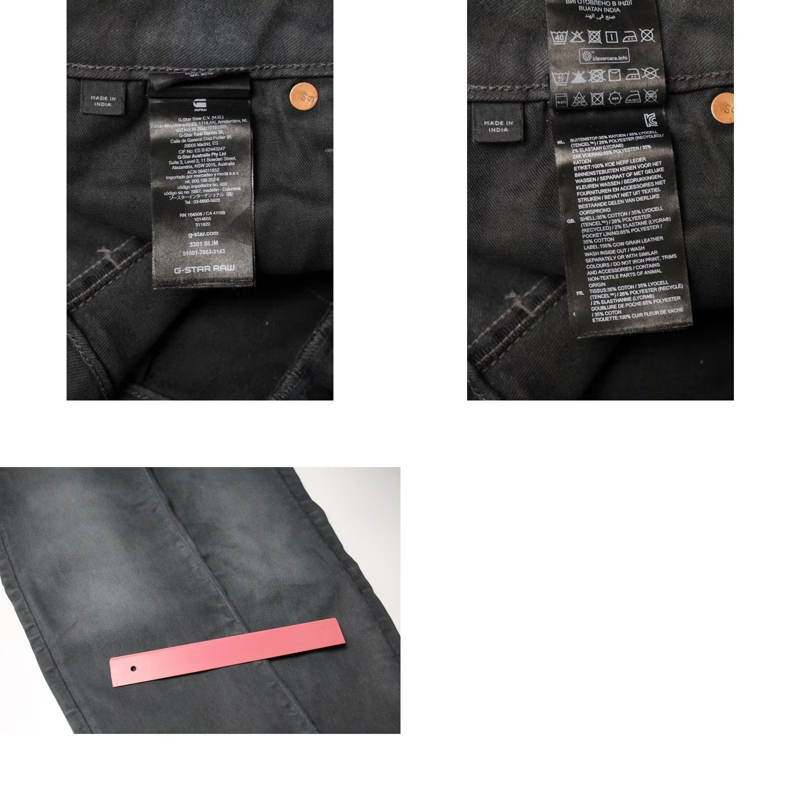 G-Star G-STAR 3301 Slim Jeans Men's Grey Faded Denim Button Fly Stretch W30/L36 Size US 30 / EU 46 - 8 Thumbnail