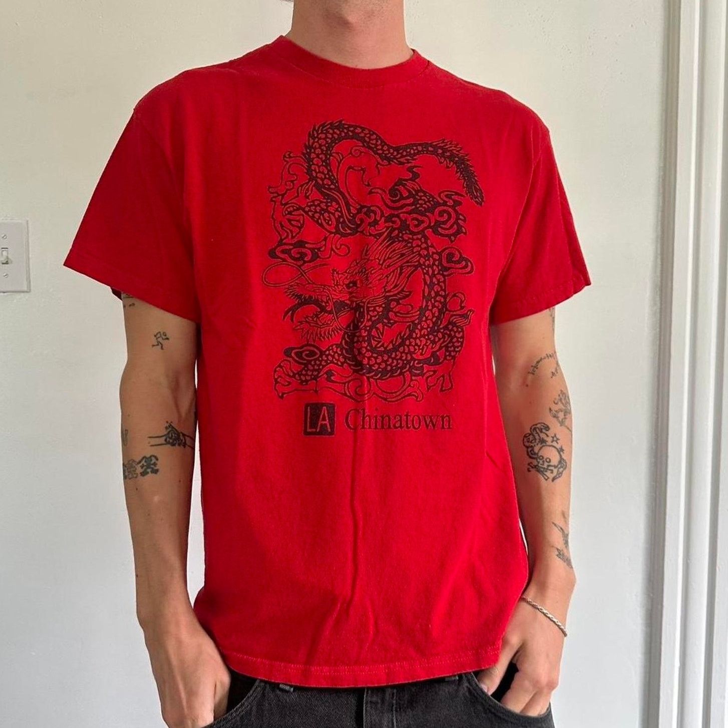Vintage Vintage Y2K LA Chinatown Dragon Tattoo Grunge Tribal SHirt Size US L / EU 52-54 / 3 - 1 Thumbnail