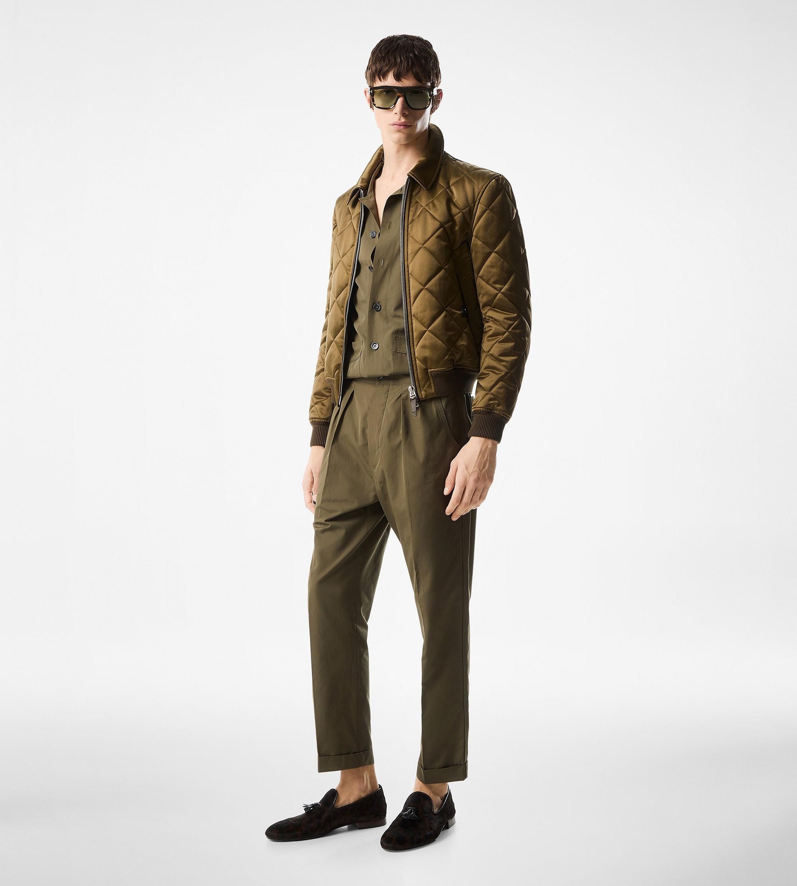 Tom Ford o1w1db10425 Satin Quilted Collar Blouson Jacket in Brown Size US S / EU 44-46 / 1 - 2 Thumbnail