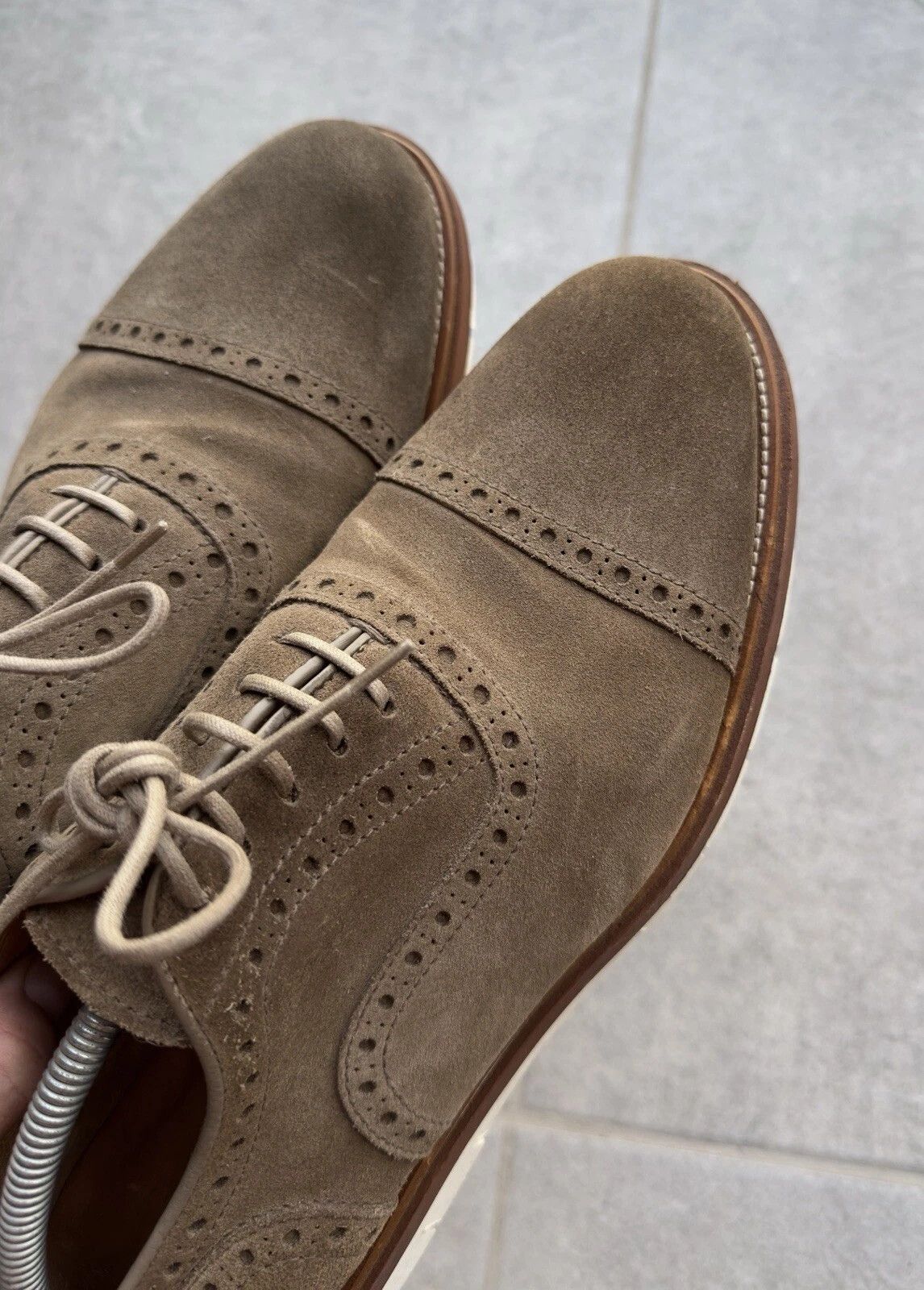 Doucal's Doucal's Doucals Italy Brogue Oxford Mens Dress Shoes Suede Size US 11 / EU 44 - 9 Thumbnail