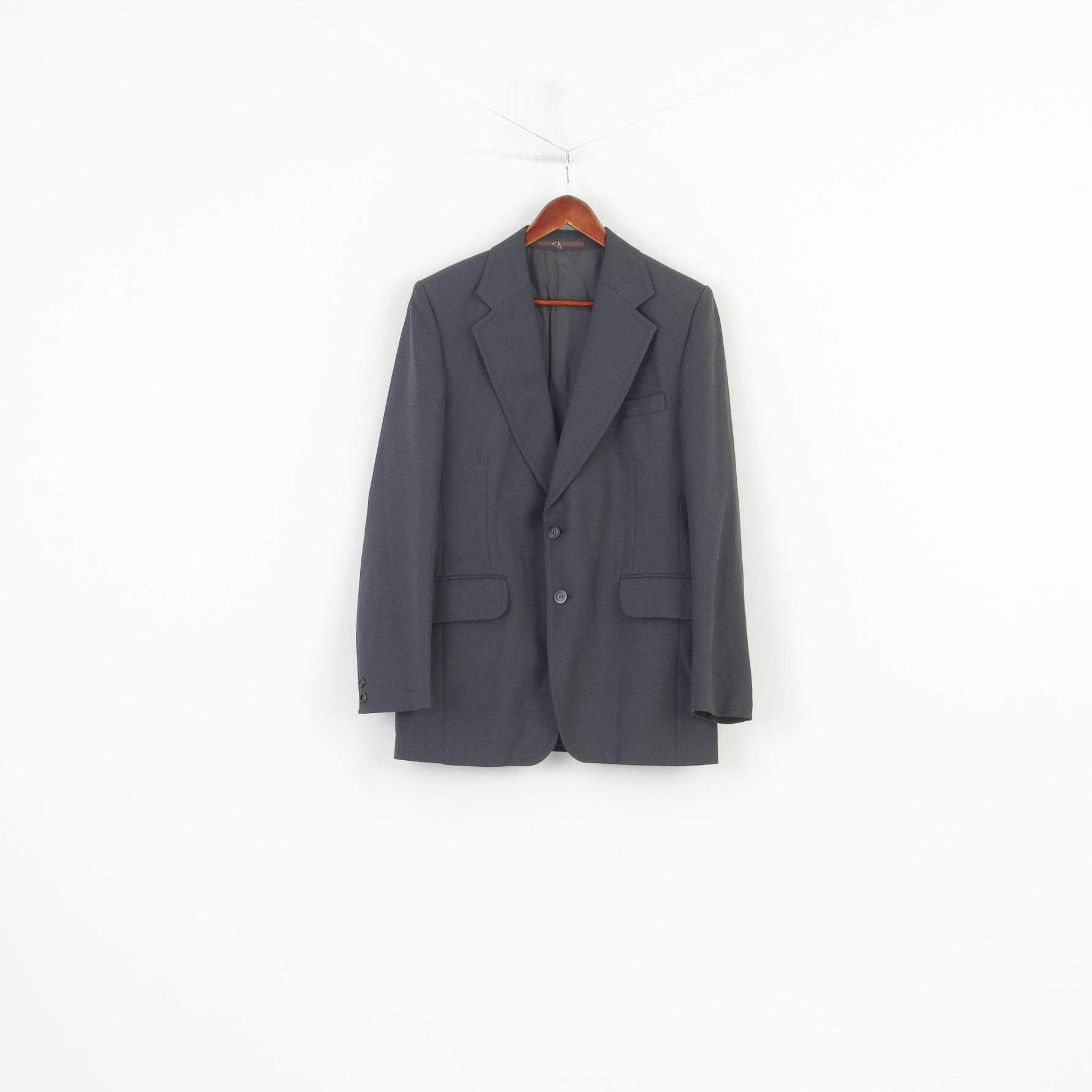 Vintage Vanderbilt Men 42 Blazer Single Breasted Charcoal 9731 Size 42R - 1 Thumbnail