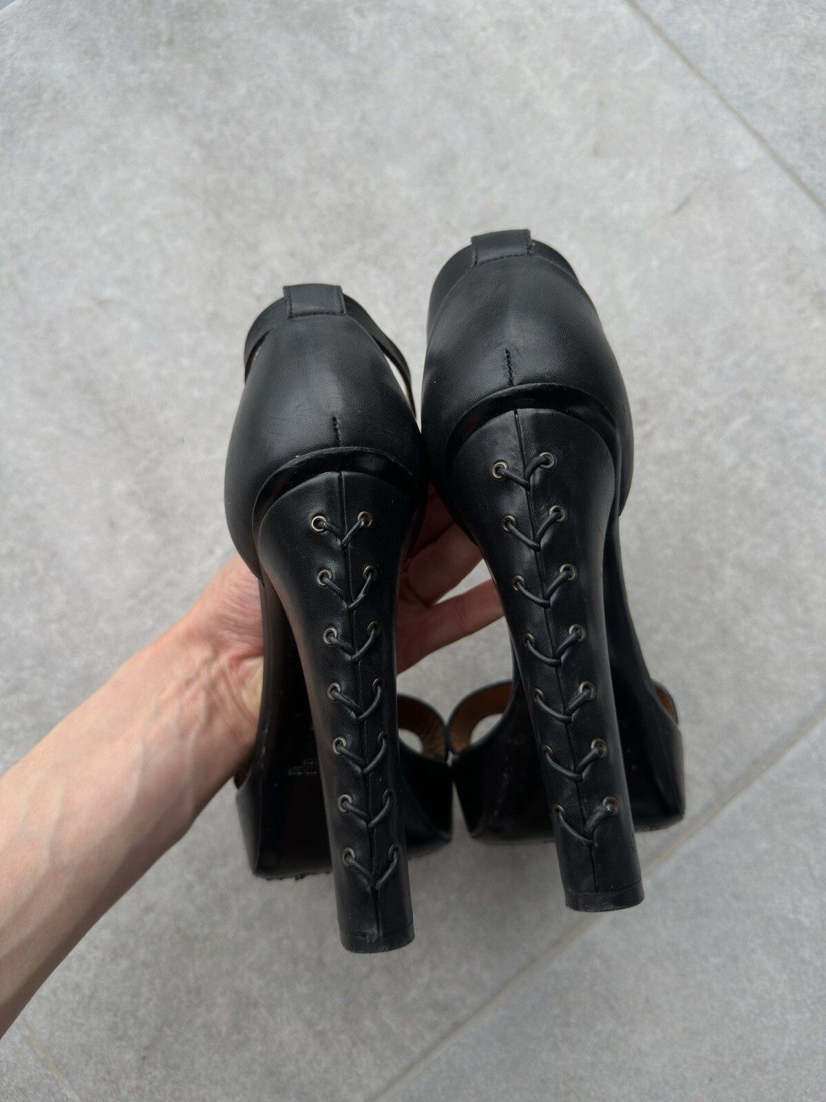 Ralph Lauren Purple Label Ralph Lauren Purple Label Womens High Heels Leather Sandals Size US 7 / IT 37 - 16 Thumbnail