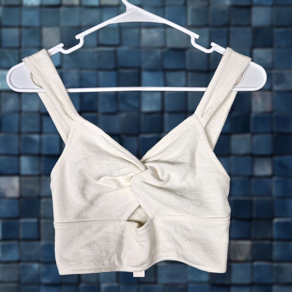 Madewell Madewell Tank Cropped Cotton Blend White XS Sleeveless V-Neck Shirt Womens Size XS New Size XS / US 0-2 / IT 36-38 - 1 Thumbnail
