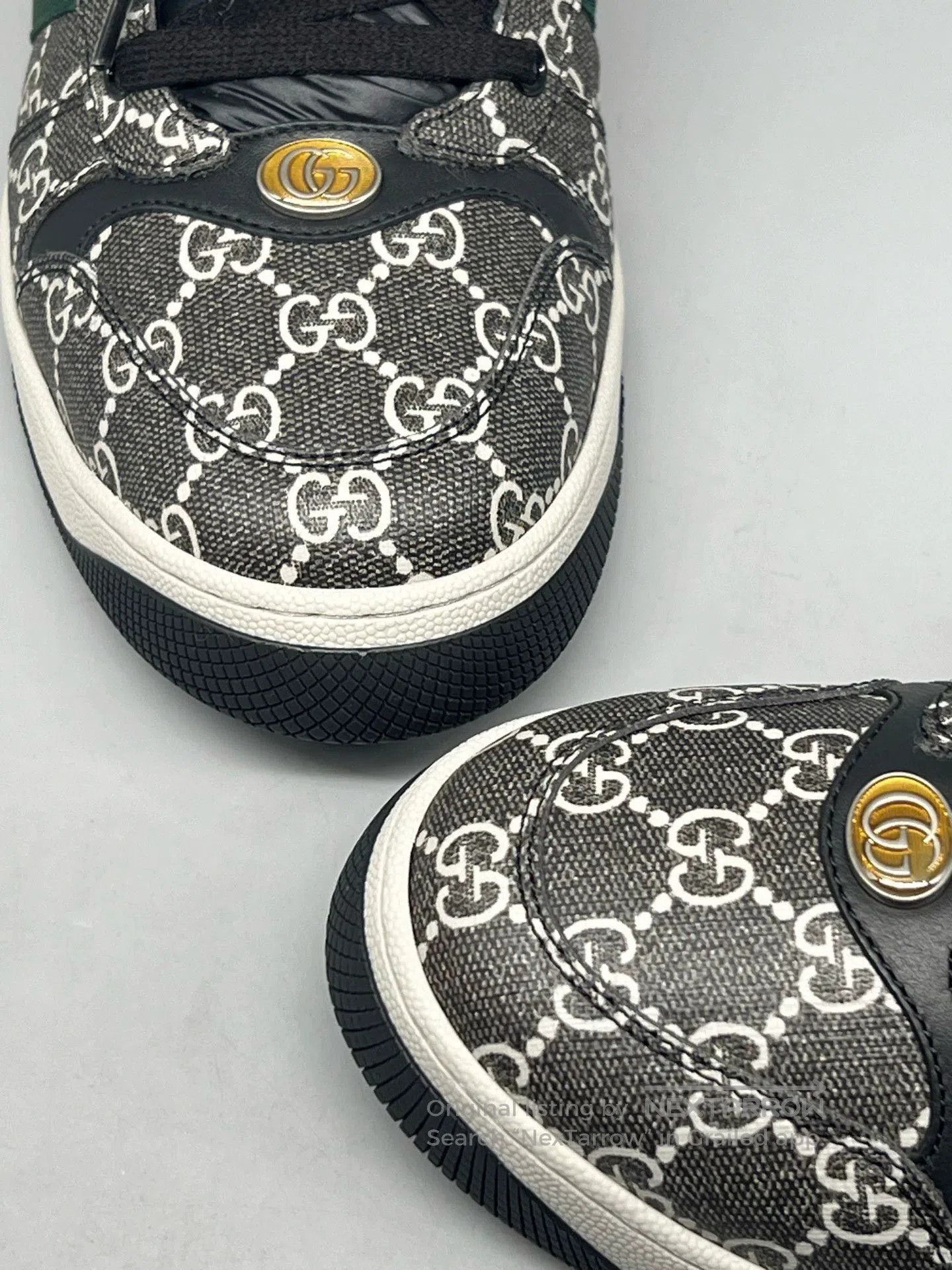 Gucci gucci men's black gray low-top screener sneakers. Size US 8.5 / EU 41-42 - 5 Thumbnail