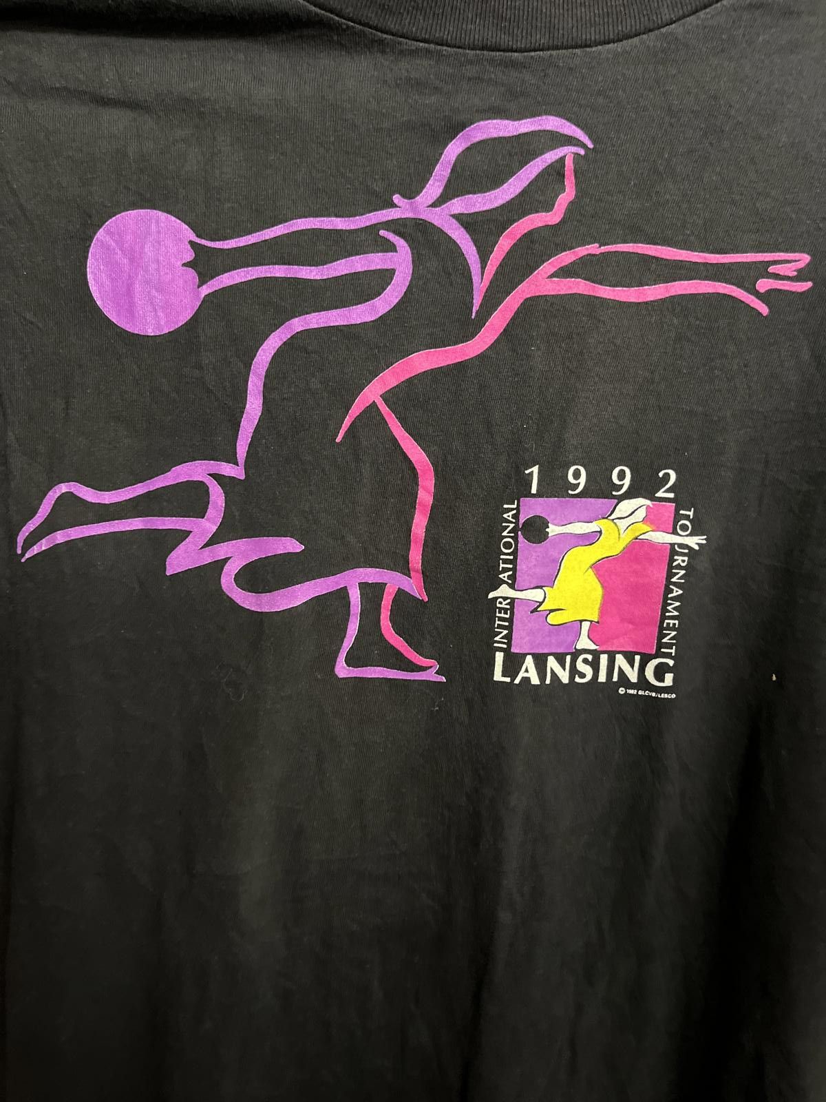 Designer VTG 1992 Women's Bowling Tournament T-shirt - Lansing Tee Size US XL / EU 56 / 4 - 3 Thumbnail