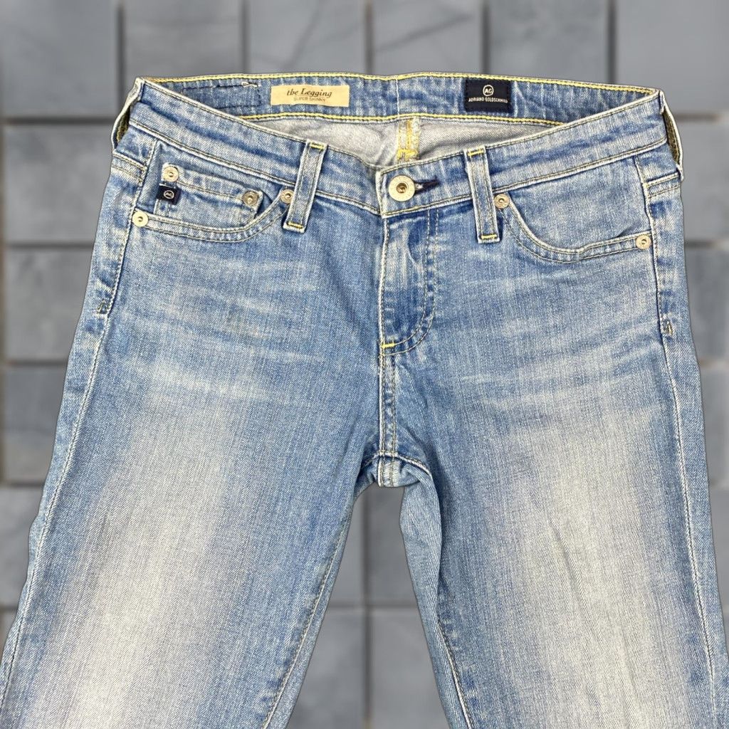 Vintage AG Adriano Goldschmied The Legging Jeans Womens 25R Blue Super Skinny Stretch Jeans Size 42" / US 20 - 1 Thumbnail