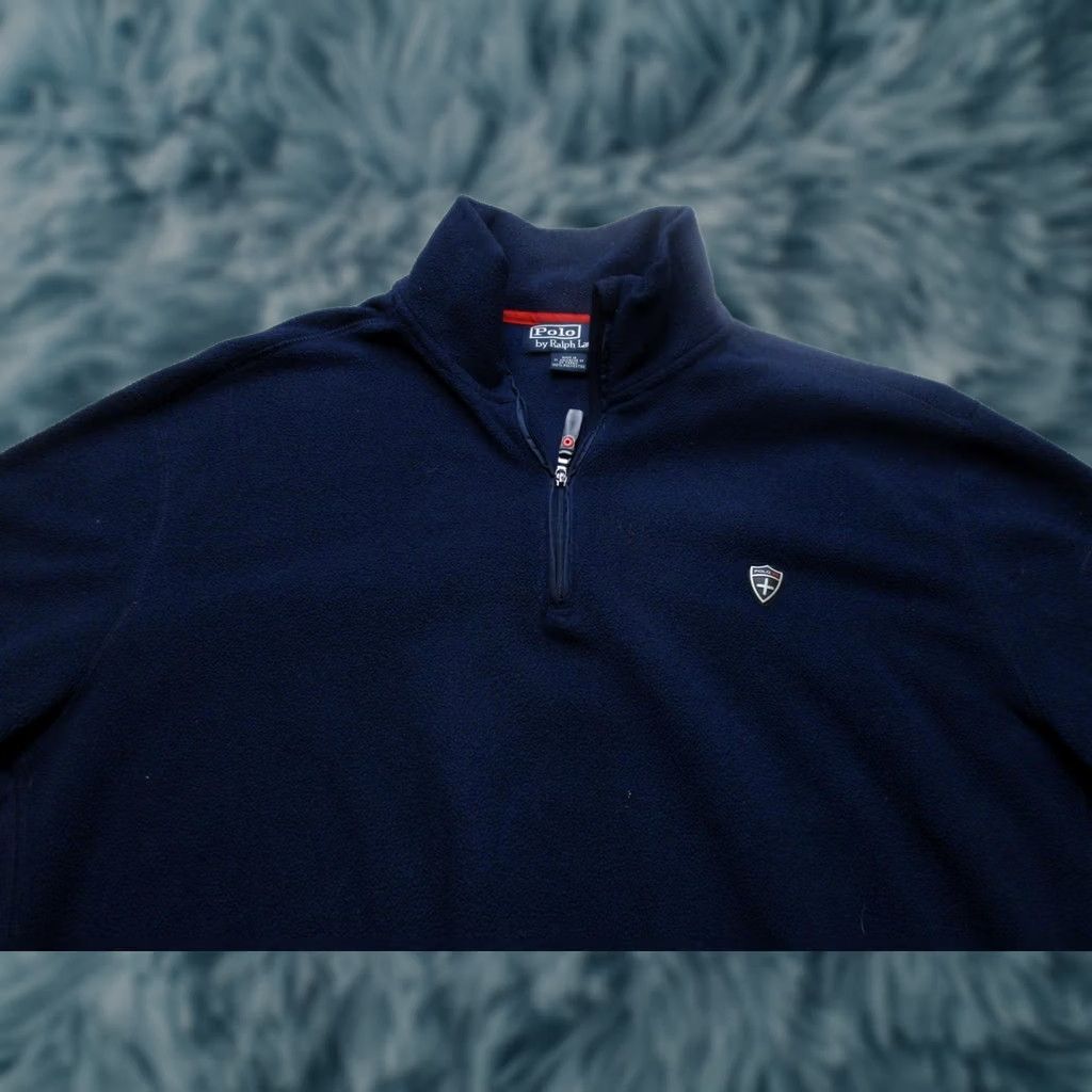 Polo Ralph Lauren Polo by Ralph Lauren Sweater Mens XL Blue Fleece 1/4 Zip Pullover Shield Logo Ski Size US XL / EU 56 / 4 - 1 Thumbnail