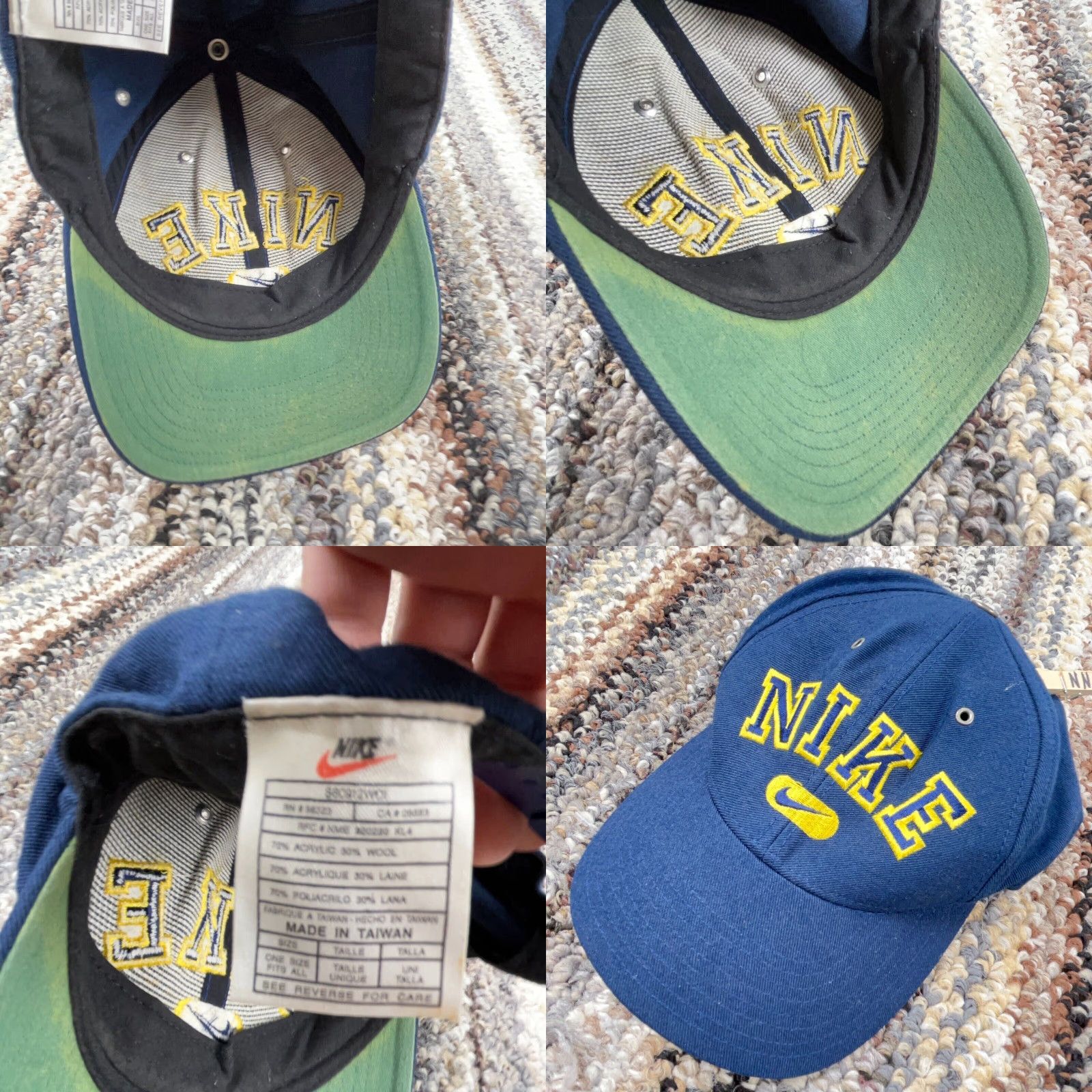 Nike VINTAGE Nike Baseball Cap Hat Snapback Men Adjustable Blue 90s Sports Logo Outdoor Size ONE SIZE - 8 Thumbnail