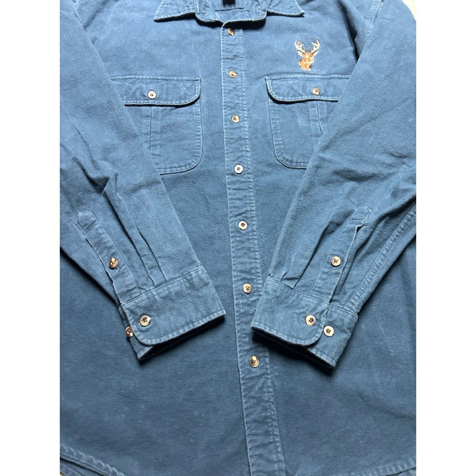Vintage VINTAGE Cabela's long sleeve button shirt deerskin chamois deer blue XL tall Size US XL / EU 56 / 4 - 2 Thumbnail