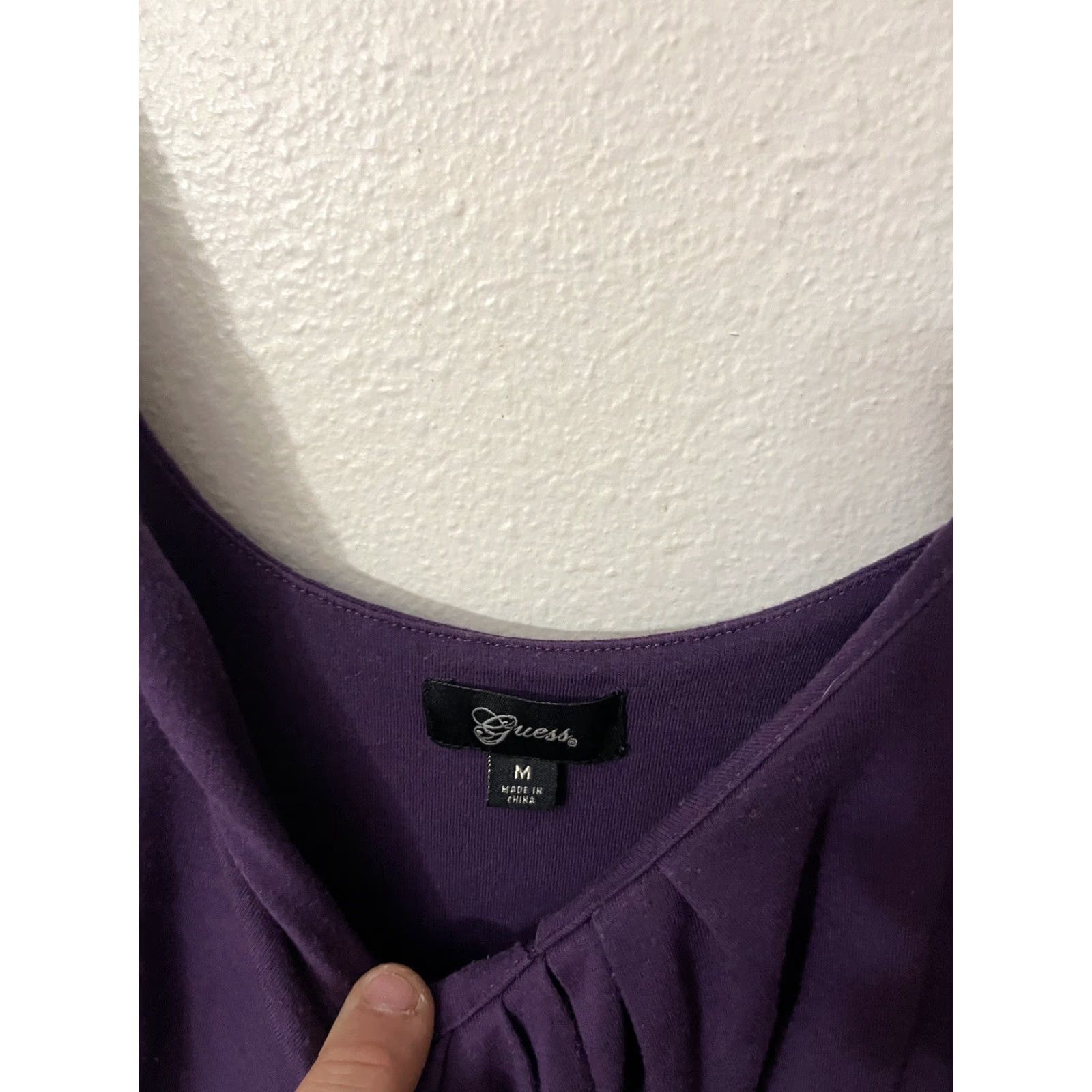 Guess GUESS Purple Solid Dress Short Women V-Neck Straps Mini Sleeveless Size 32" / US 10 / IT 46 - 3 Thumbnail