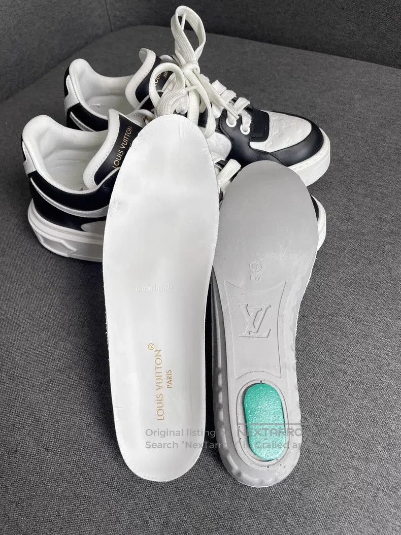 Louis Vuitton Louis Vuitton Black and white embossed casual board shoes Size US 5 / IT 35 - 8 Thumbnail