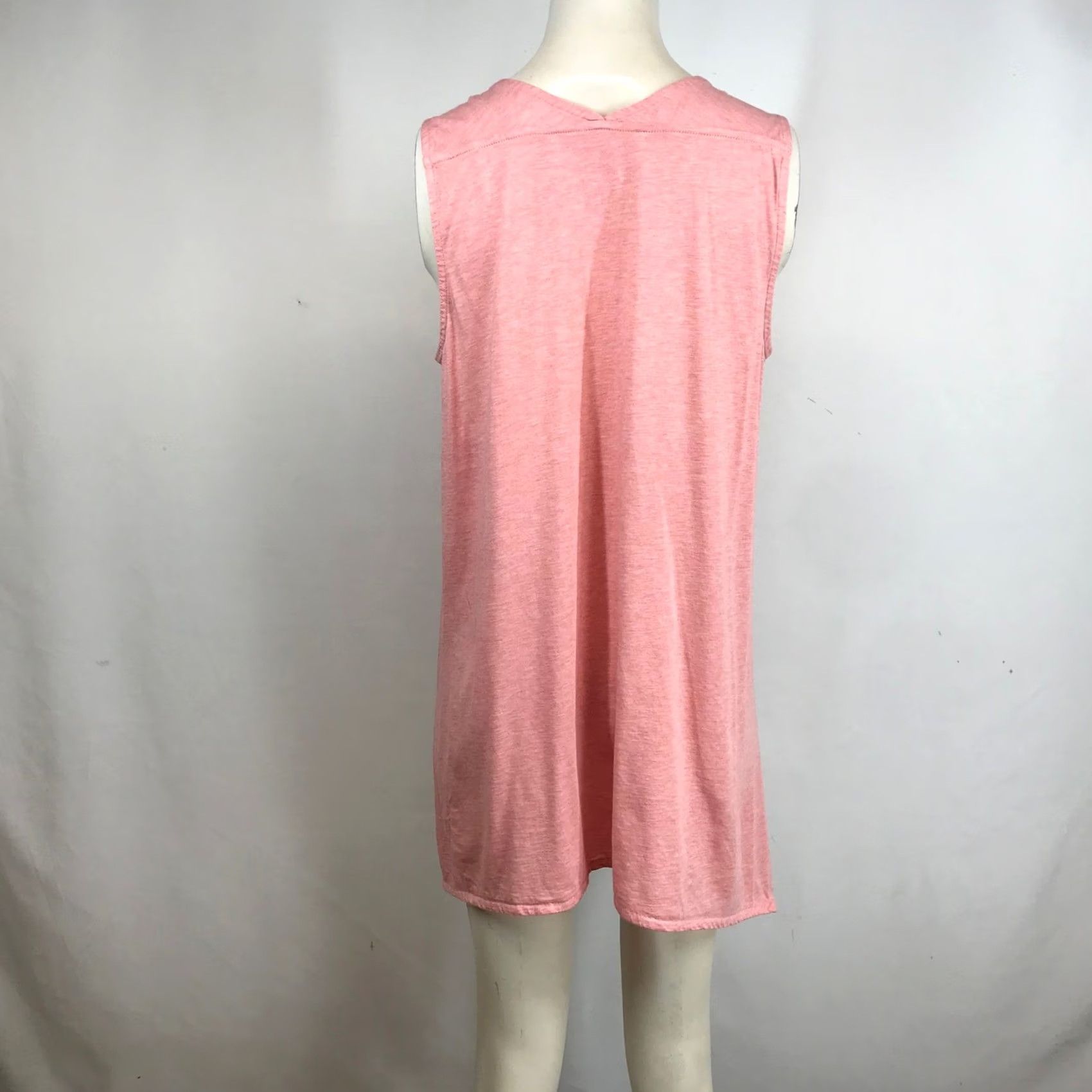 J. Jill J. Jill Pure Jill Pink Heather Pima Cotton Dipped Hem V-Neck Tunic Tank Top M Size M / US 6-8 / IT 42-44 - 5 Thumbnail