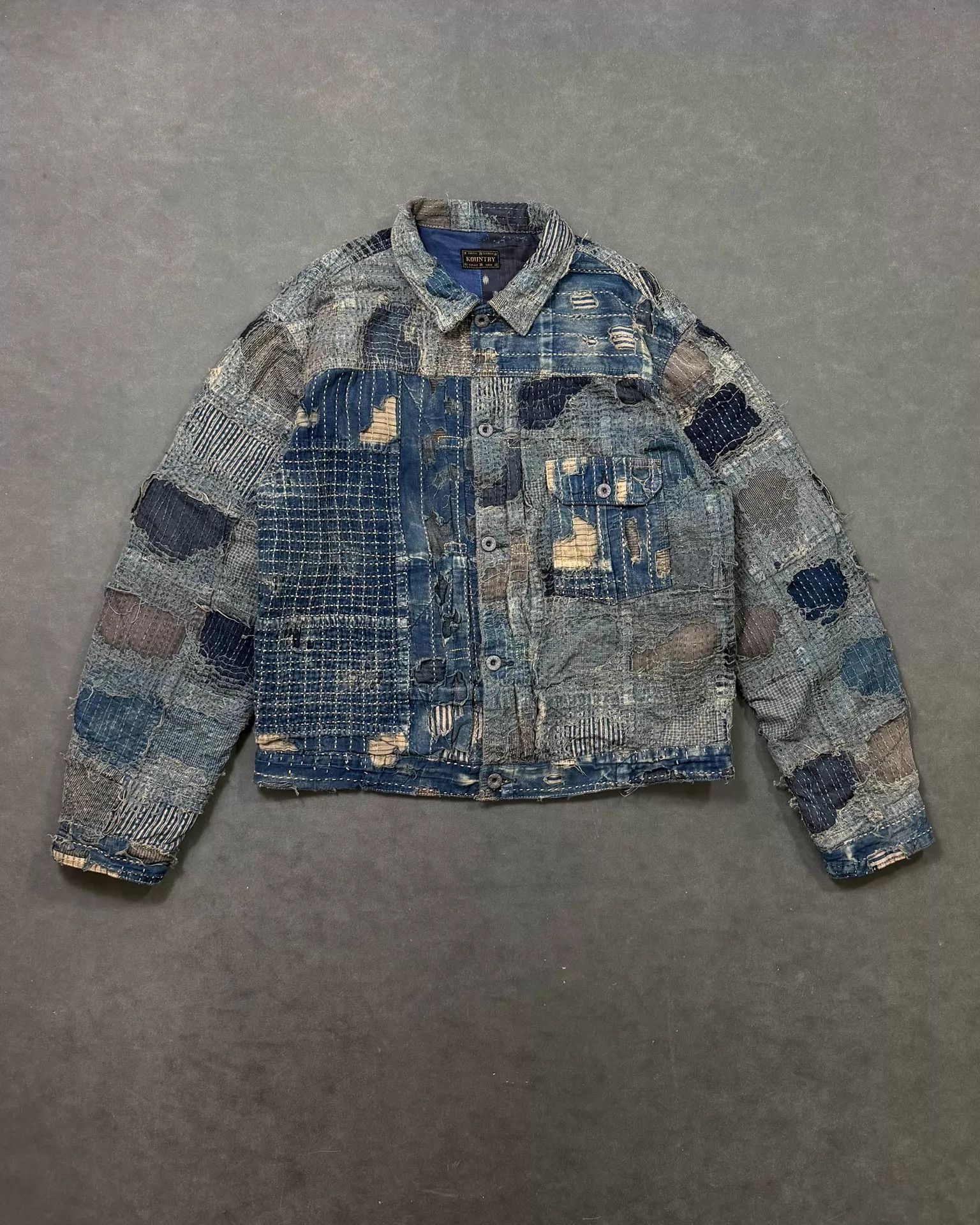 Kapital × Kapital Kountry Studded Embroidered Boro Denim Jacket