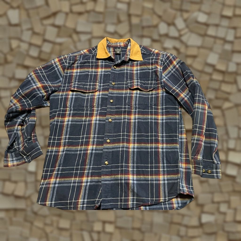 Vintage Northcrest Shirt Mens Medium Blue Yellow Purple Plaid Long Sleeve Button Up Shirt - Button-Up Casual Cotton Pockets Regular Fit N/A Vintage No N/A Size US M / EU 48-50 / 2 - 1 Thumbnail