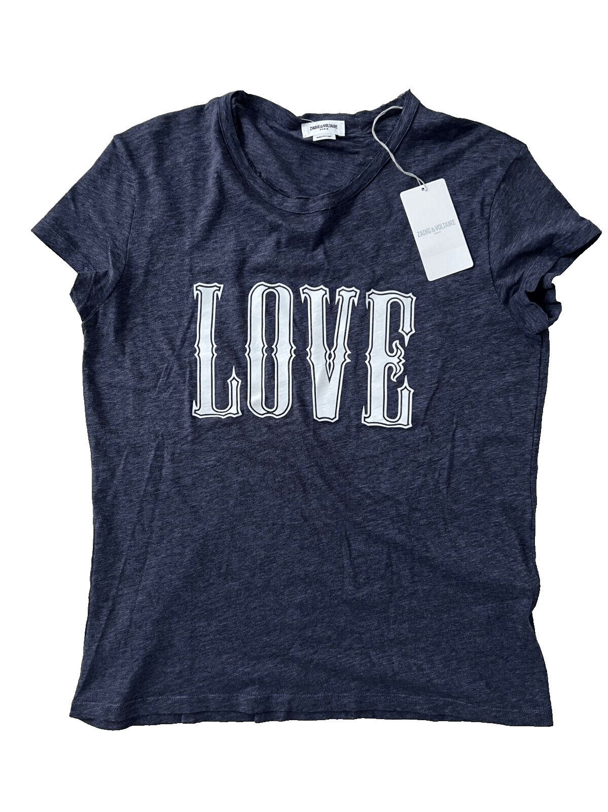 image of Zadig Voltaire Zadig & Voltaire Walk Chine Love Tee Navy ( M ) in Blue, Women's (Size Medium)