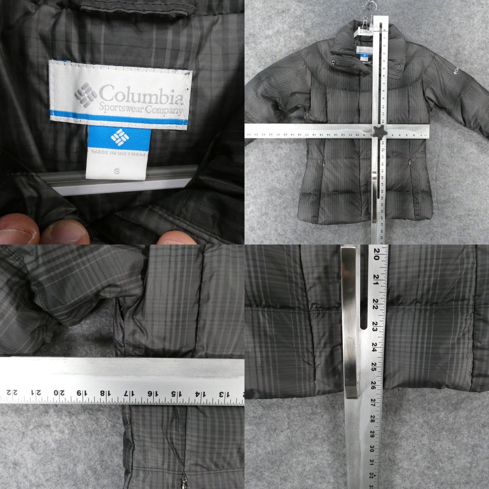 Vintage Columbia Jacket Women S Gray Plaid Lined Down Puffer Full Zip Size S / US 4 / IT 40 - 8 Thumbnail