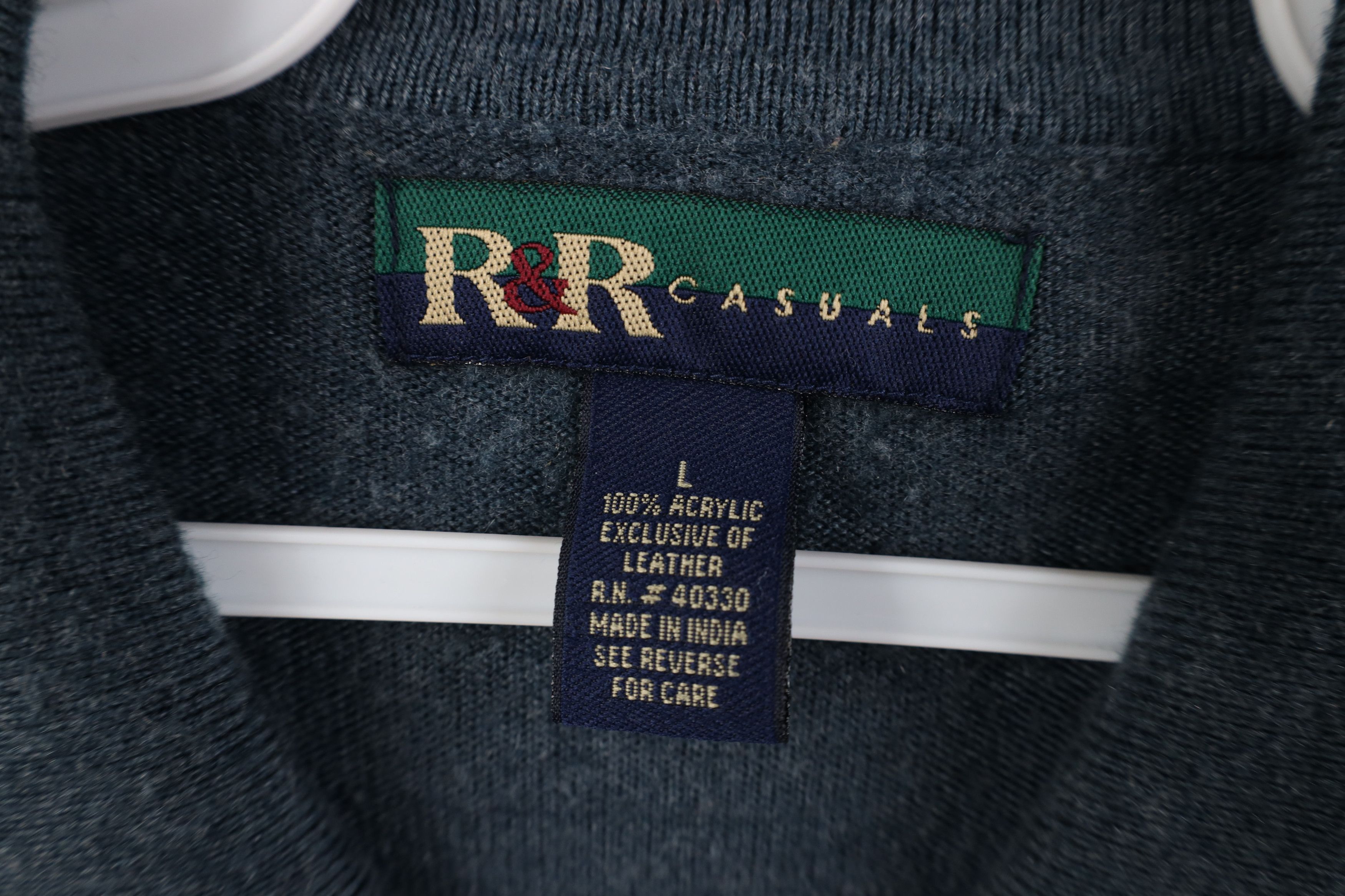 Vintage Vintage 90s Streetwear Trim Knit Collared Polo Sweater Blue Size US L / EU 52-54 / 3 - 9 Thumbnail