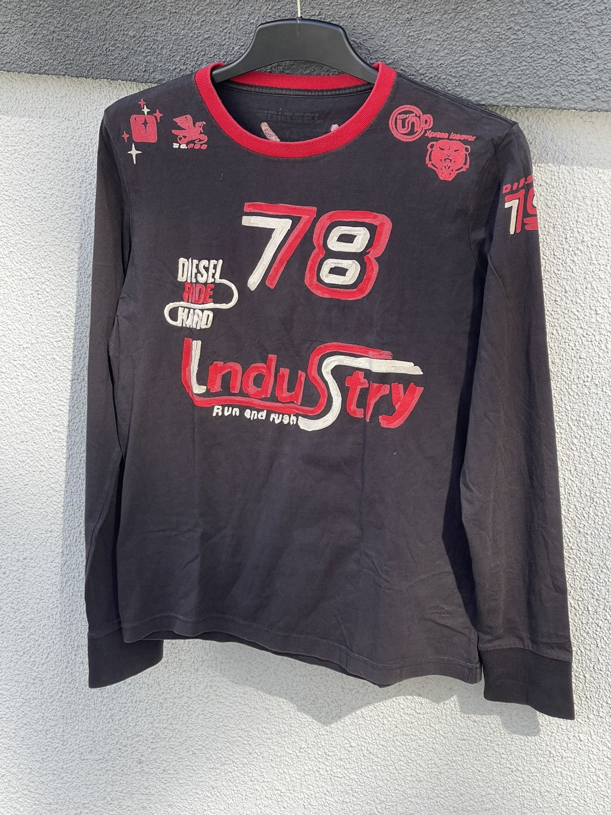 Diesel Y2K Diesel Ride Hard painted Longsleeve tee vintage Size US S / EU 44-46 / 1 - 4 Thumbnail