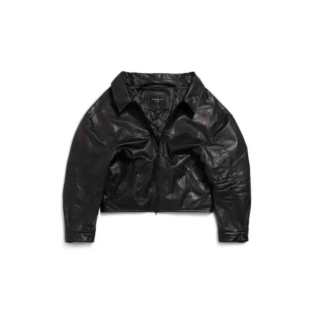 Balenciaga o1w1db10625 Off Shoulder Jacket in Black Size US L / EU 52-54 / 3 - 1 Thumbnail