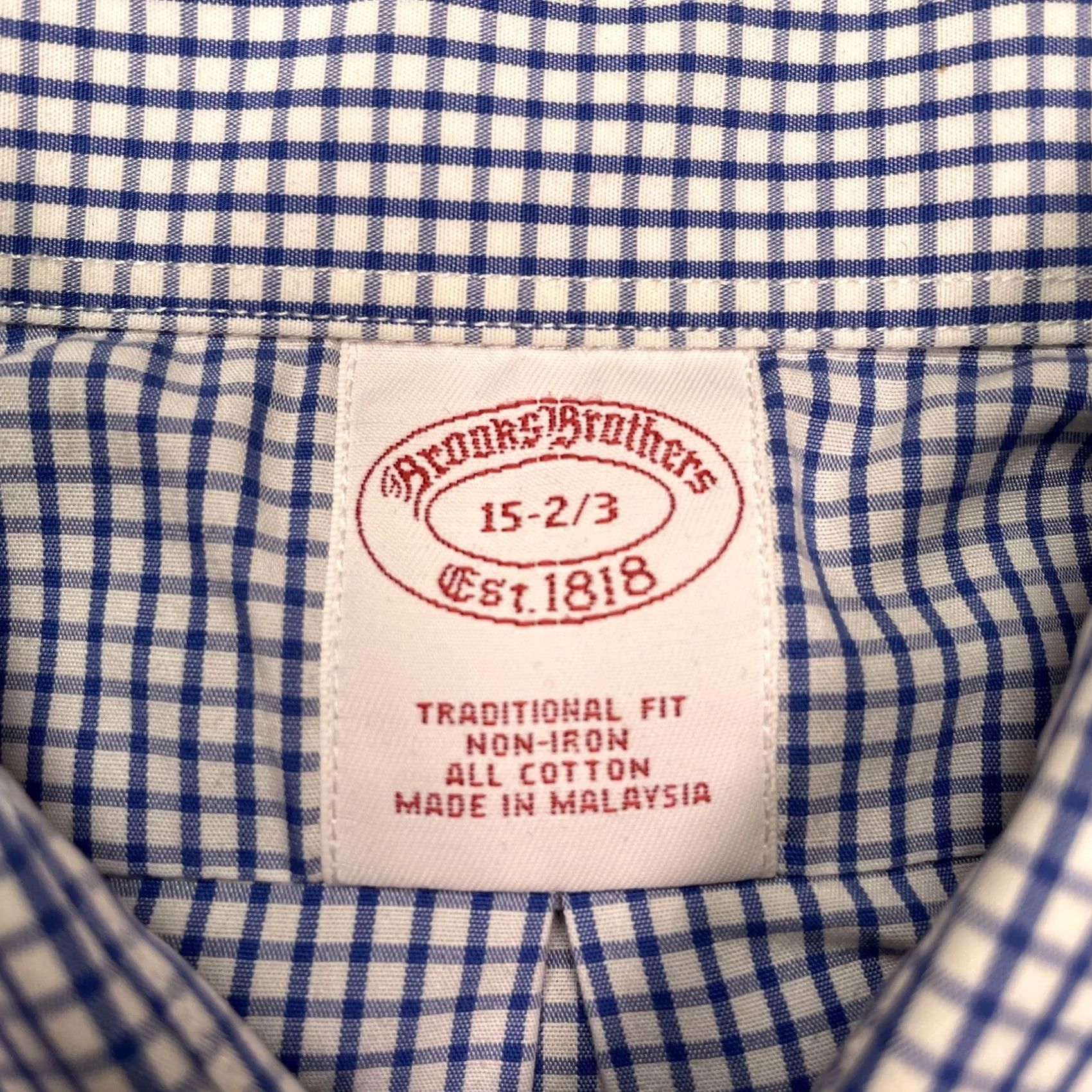 Brooks Brothers Brooks Brothers Shirt Mens Medium Blue Check Non Iron Long Sleeve Cotton Classic Size US M / EU 48-50 / 2 - 2 Thumbnail