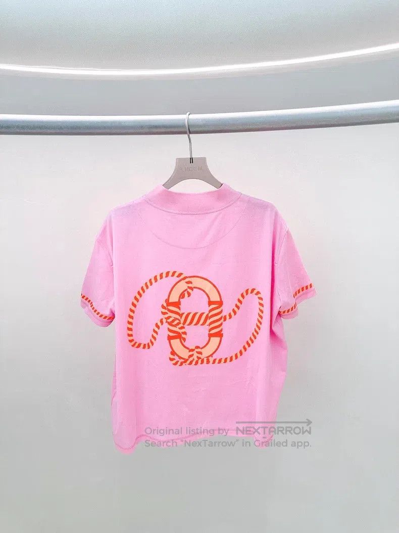 Hermes Hermes Rose red patterned T-shirt Size XS / US 0-2 / IT 36-38 - 2 Thumbnail