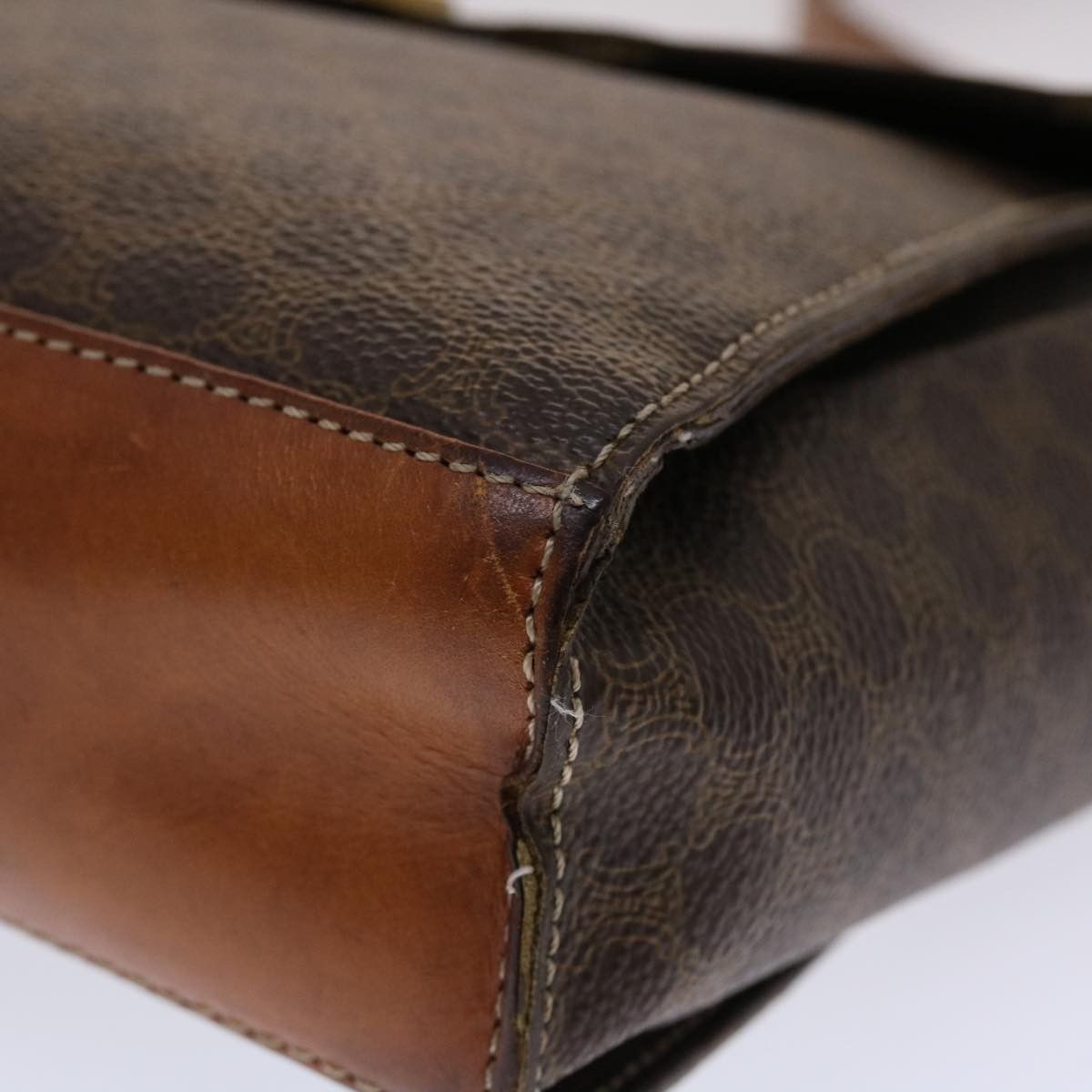 Celine CELINE Macadam Canvas Shoulder Bag Pvc Leather Brown Size ONE SIZE - 10 Thumbnail
