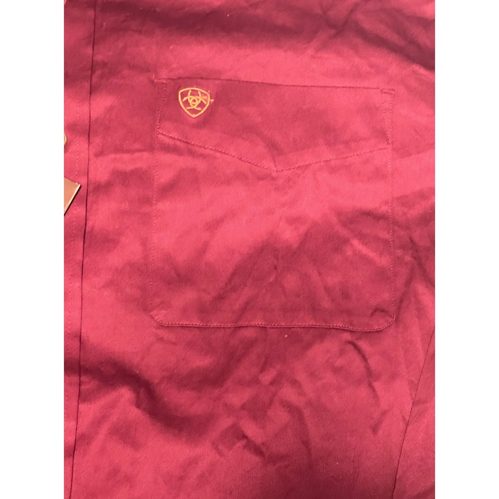 Ariat Ariat Western Button-Up Shirt XL Men Burgundy Long Sleeve Easy Care Casual Size US XL / EU 56 / 4 - 2 Thumbnail