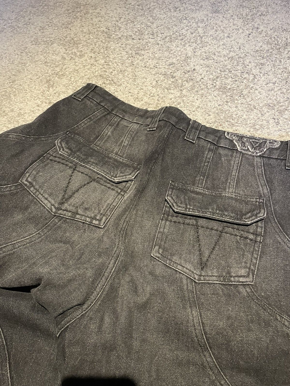Trendt Vision Black Cargo Denim Jeans Size US 34 / EU 50 - 3 Thumbnail