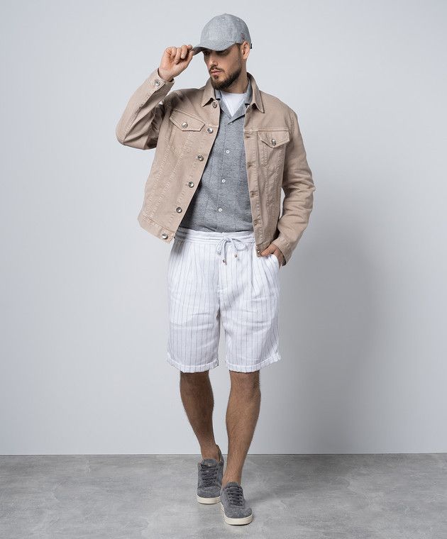 Brunello Cucinelli o1w1db10725 Cardigan With Linen in Grey Size US M / EU 48-50 / 2 - 3 Thumbnail