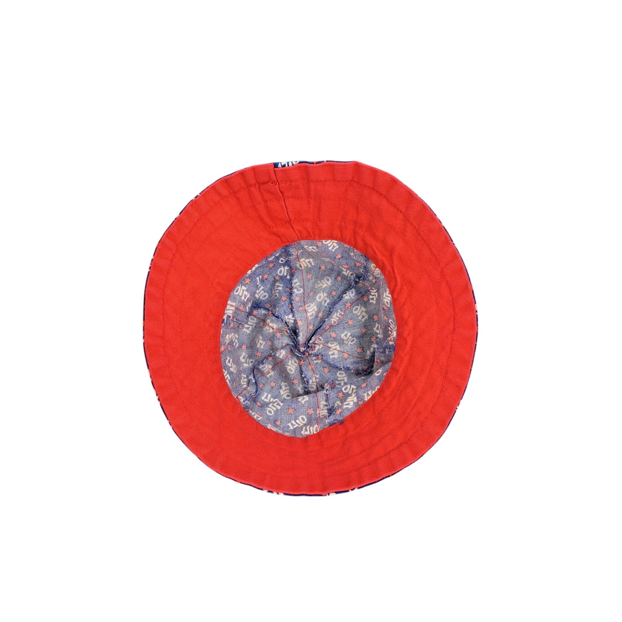 Handmade Vintage Patriotic Bucket Hat Blue Red Stars 1776 USA Adult Size ONE SIZE - 11 Thumbnail