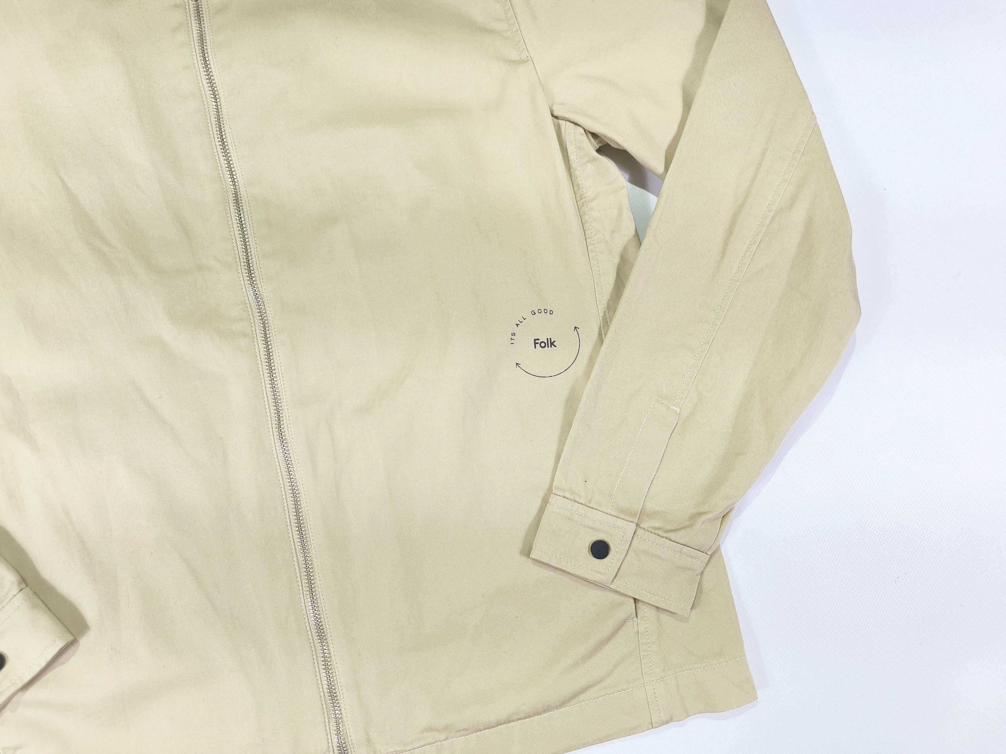 Folk Folk Beige Cotton Bomber Jacket Size 3 M Size US M / EU 48-50 / 2 - 3 Thumbnail