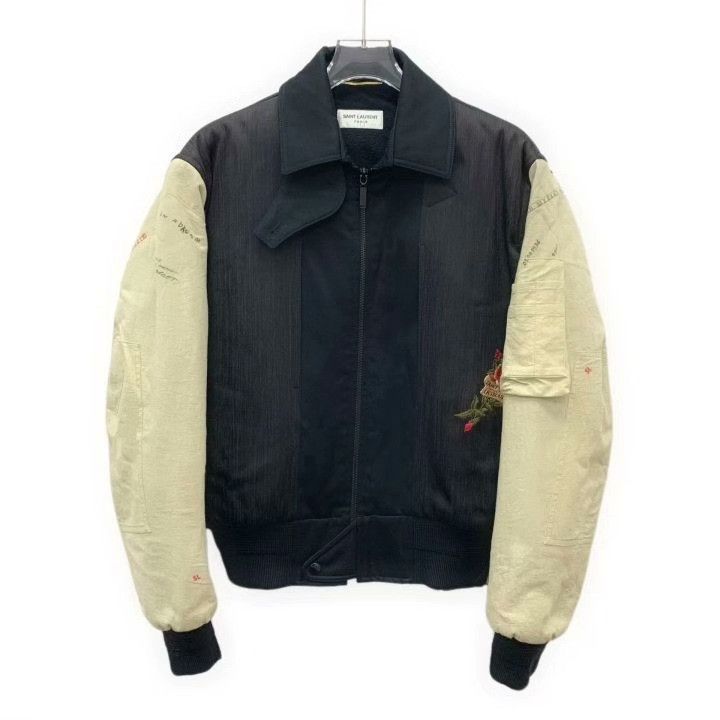 Saint Laurent Paris Saint Laurent Floral Embroidered Zip Jacket Size XXS / US 00 / IT 34 - 1 Thumbnail
