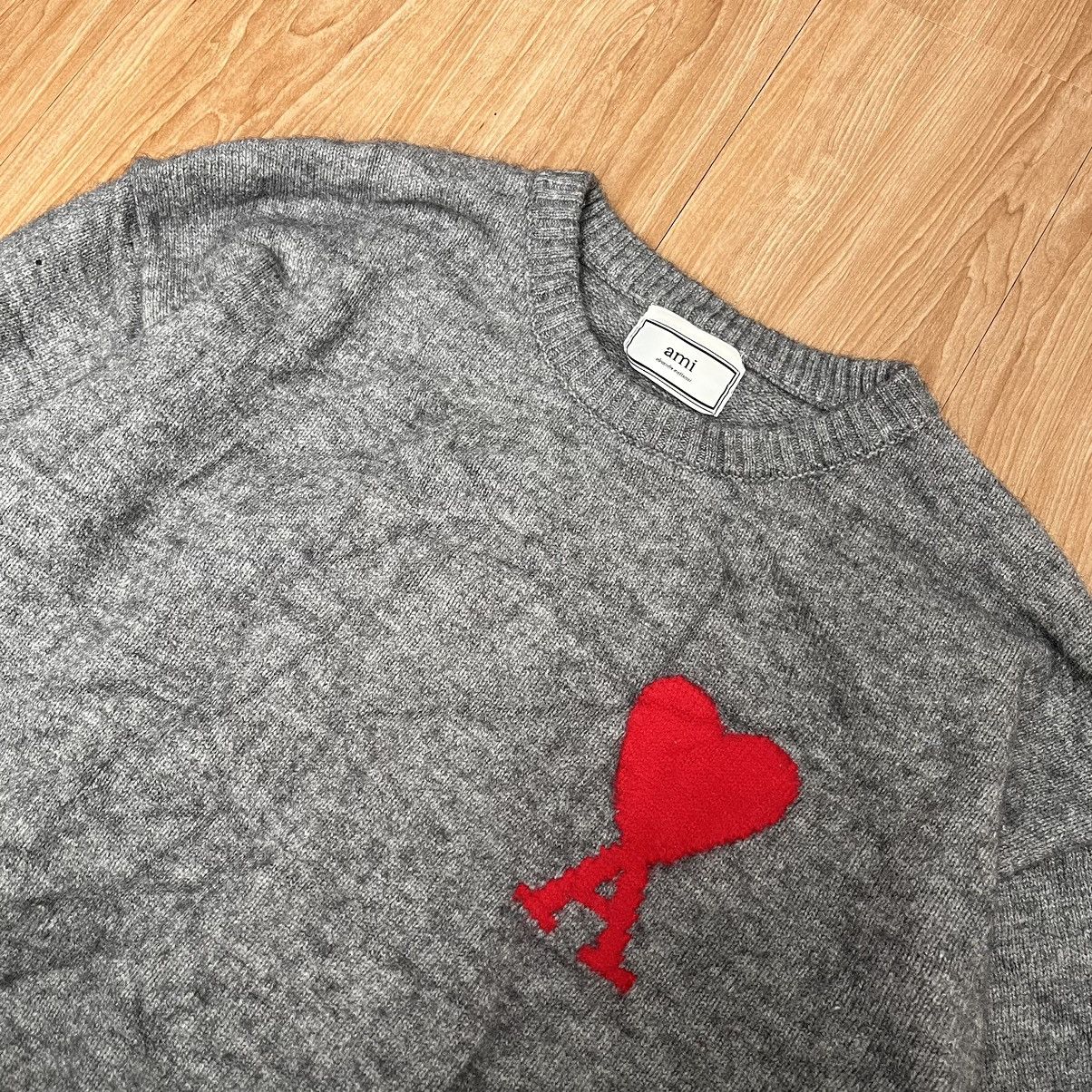 AMI Ami Paris Knitwear Big Heart Logo Size L / US 10 / IT 46 - 3 Thumbnail