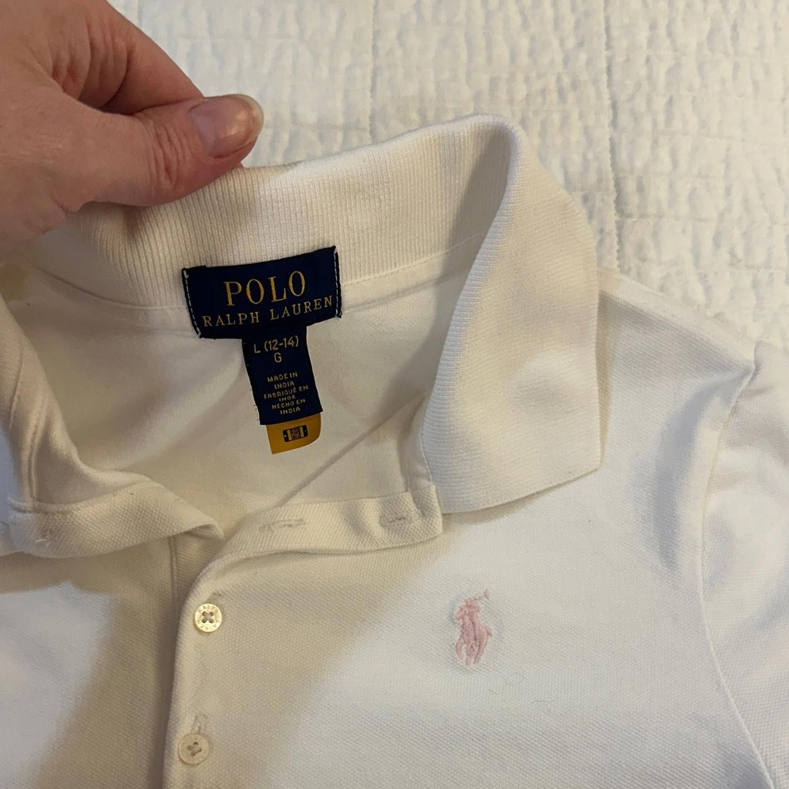 Polo Ralph Lauren Polo Ralph Lauren Youth 14-16 Kids White pink Pony Shirt New Size US XXS / EU 40 - 3 Thumbnail