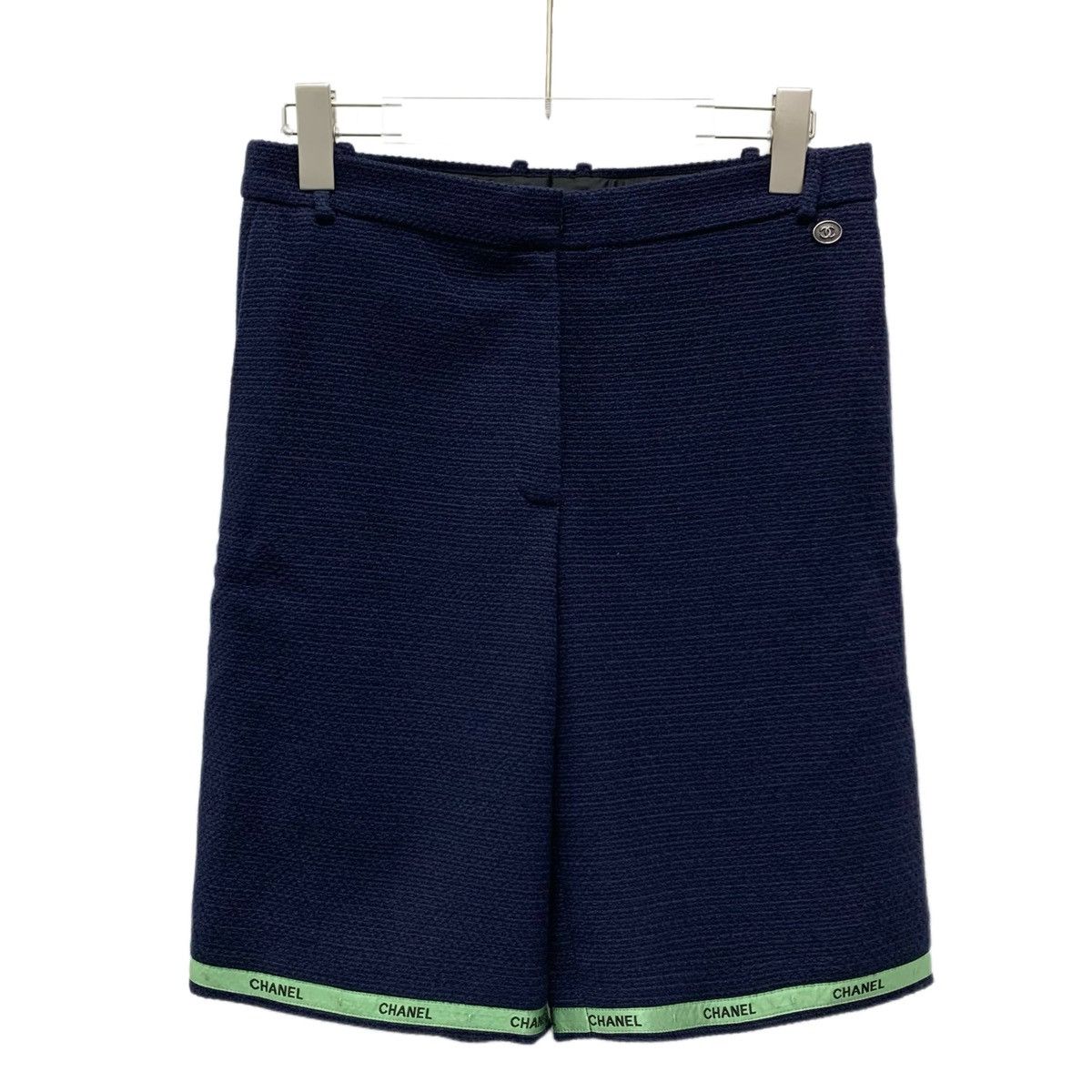Chanel Chanel Dark Blue Logo Cotton Knit Casual Culottes K26WX Size 25" / US 0 / IT 36 - 1 Thumbnail
