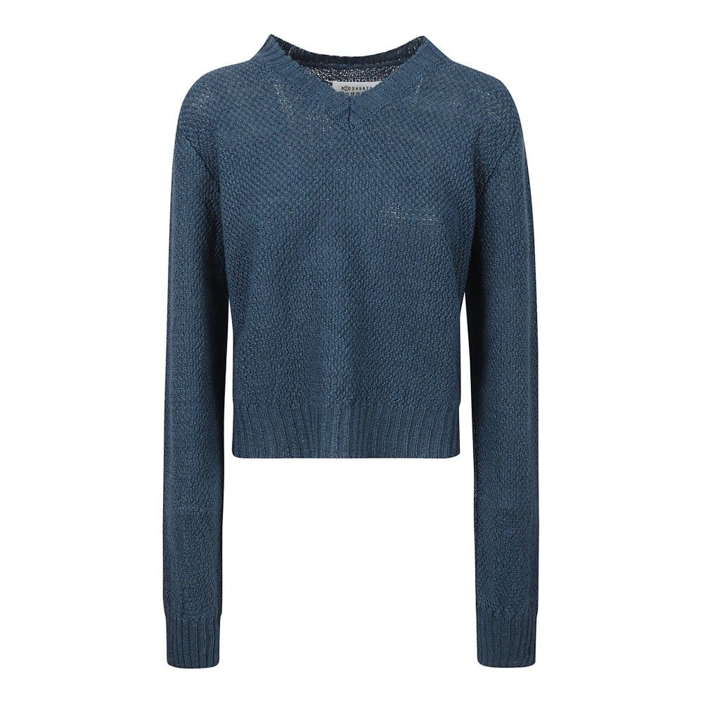 Maison Margiela o1y0625 V-neck Sweater in Navy Blue Size XS / US 0-2 / IT 36-38 - 1 Thumbnail