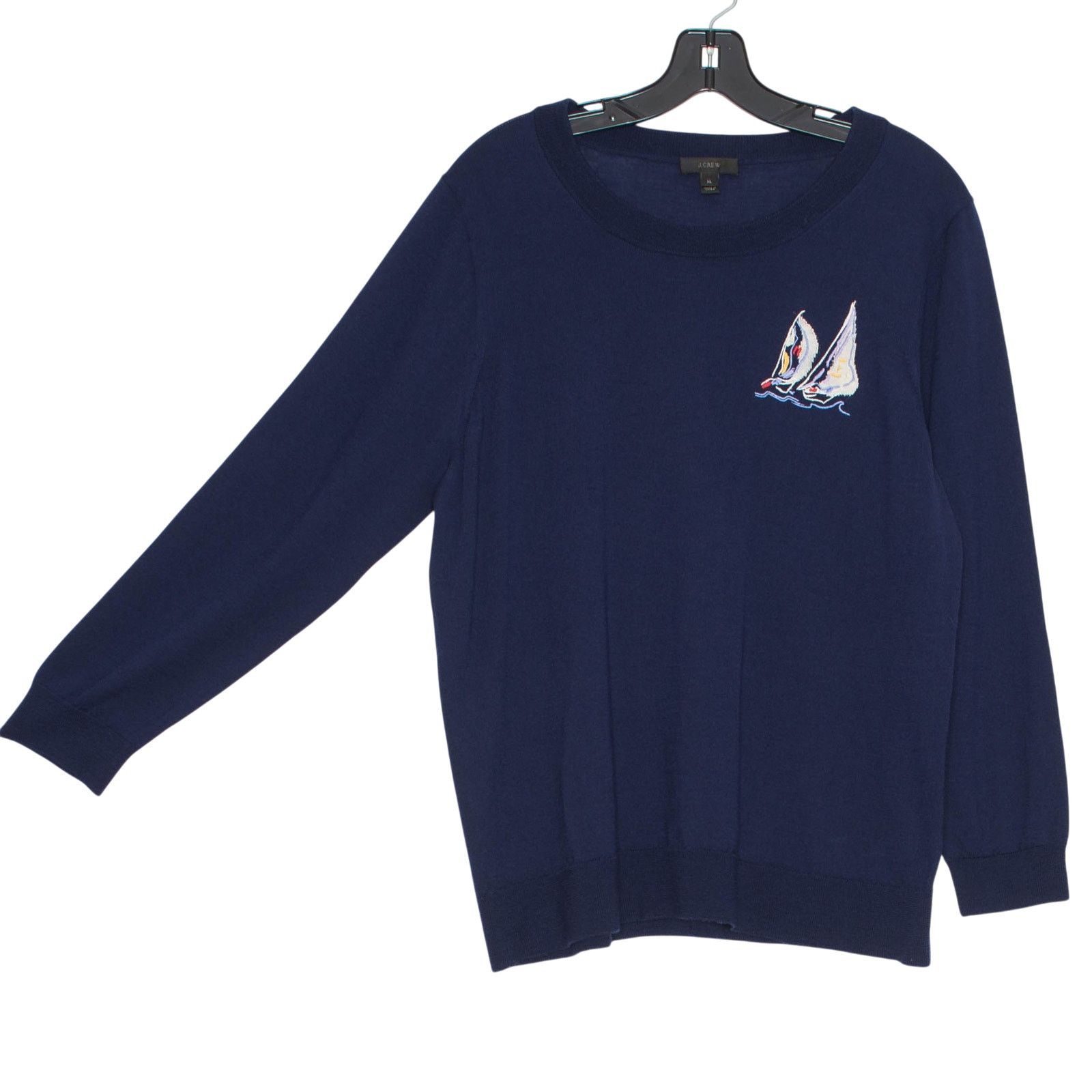 J.Crew J Crew Merino Wool Sweater Navy Blue Sailboat XL Coastal Size XL / US 12-14 / IT 48-50 - 2 Thumbnail