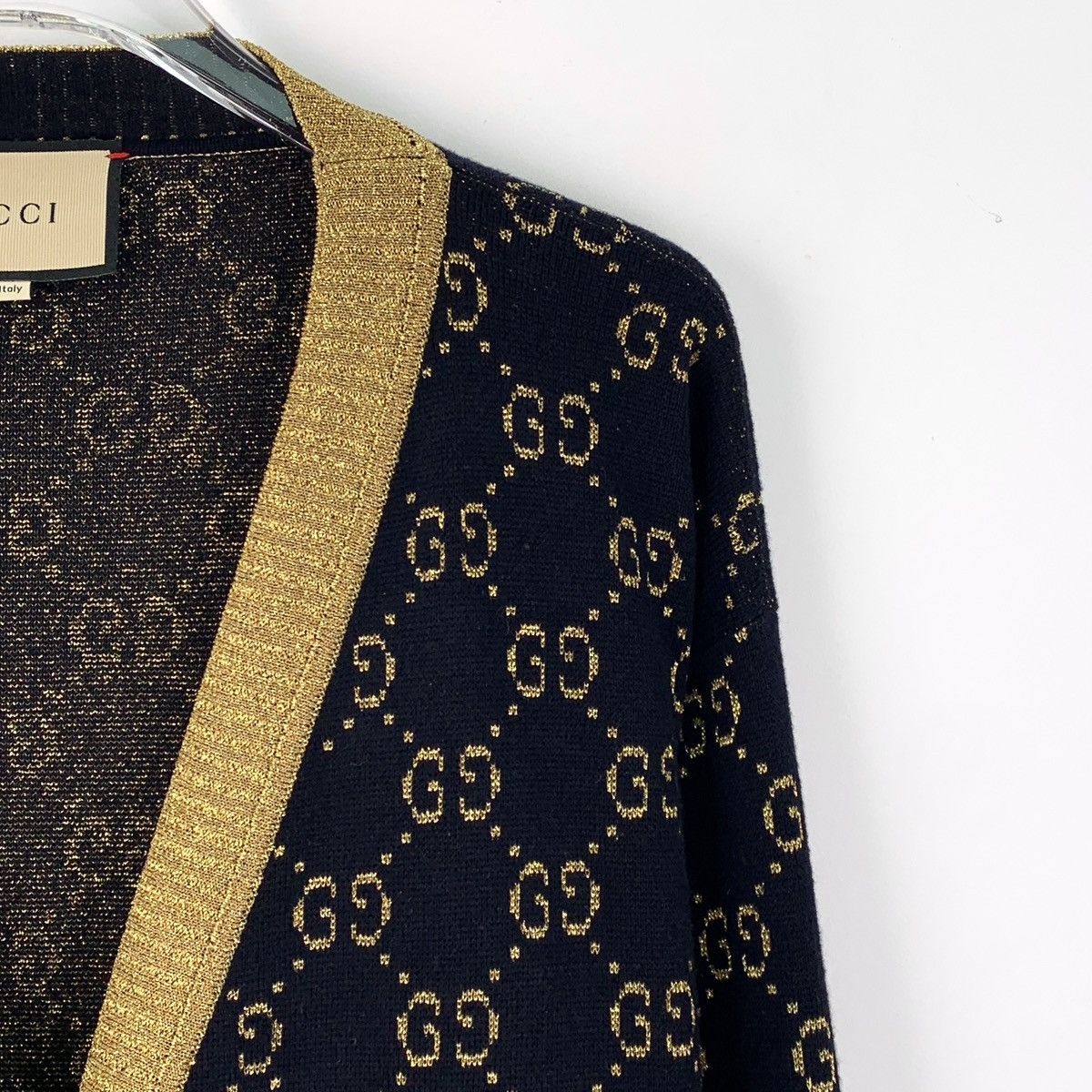 Gucci Gucci Colorblocked Logo All Over Print Cotton Knit Cardigan Size M / US 6-8 / IT 42-44 - 3 Thumbnail