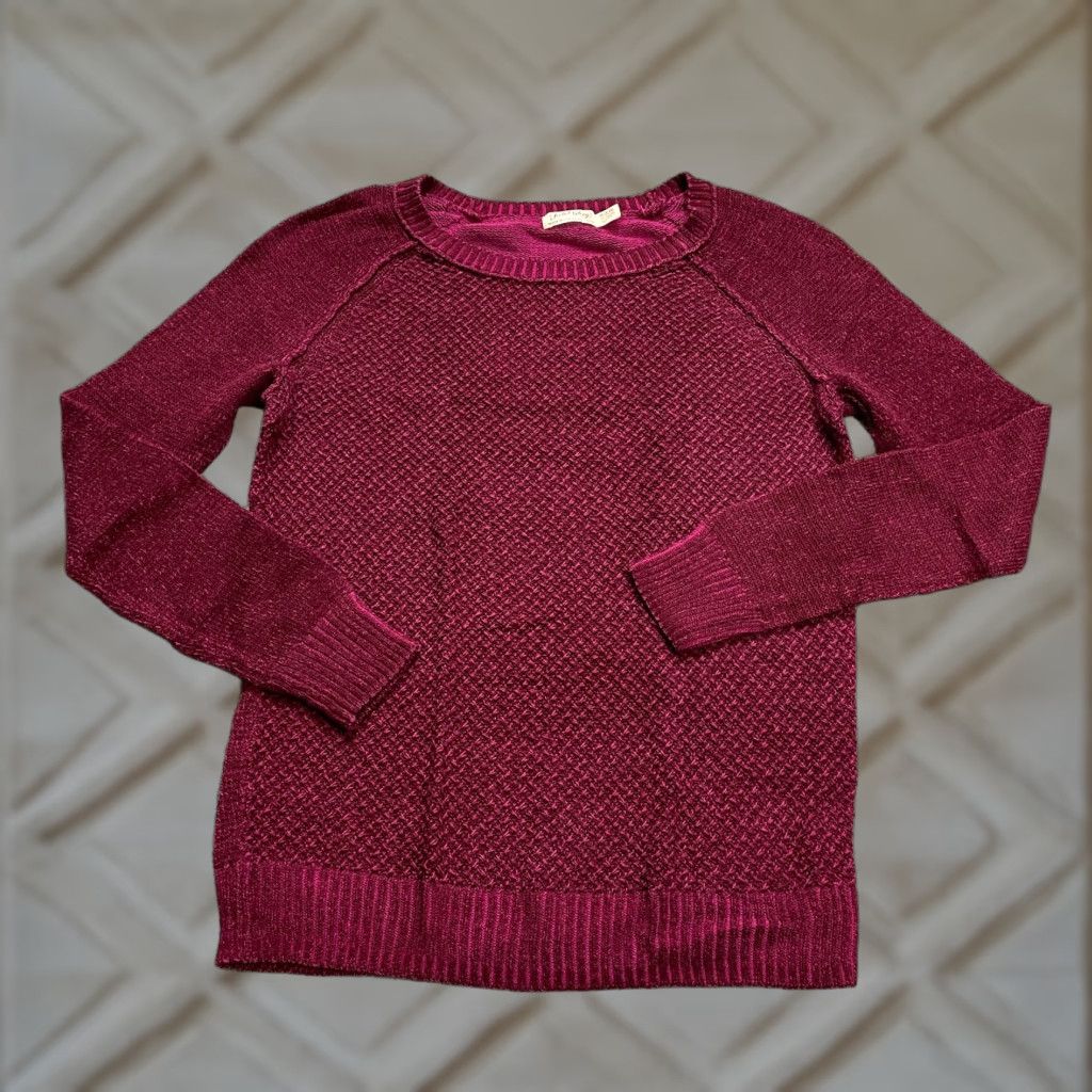 Faded Glory Faded Glory Sweater Womens Medium Pink Pullover Raglan Long Sleeve Cotton Acrylic Classic Size M / US 6-8 / IT 42-44 - 1 Thumbnail