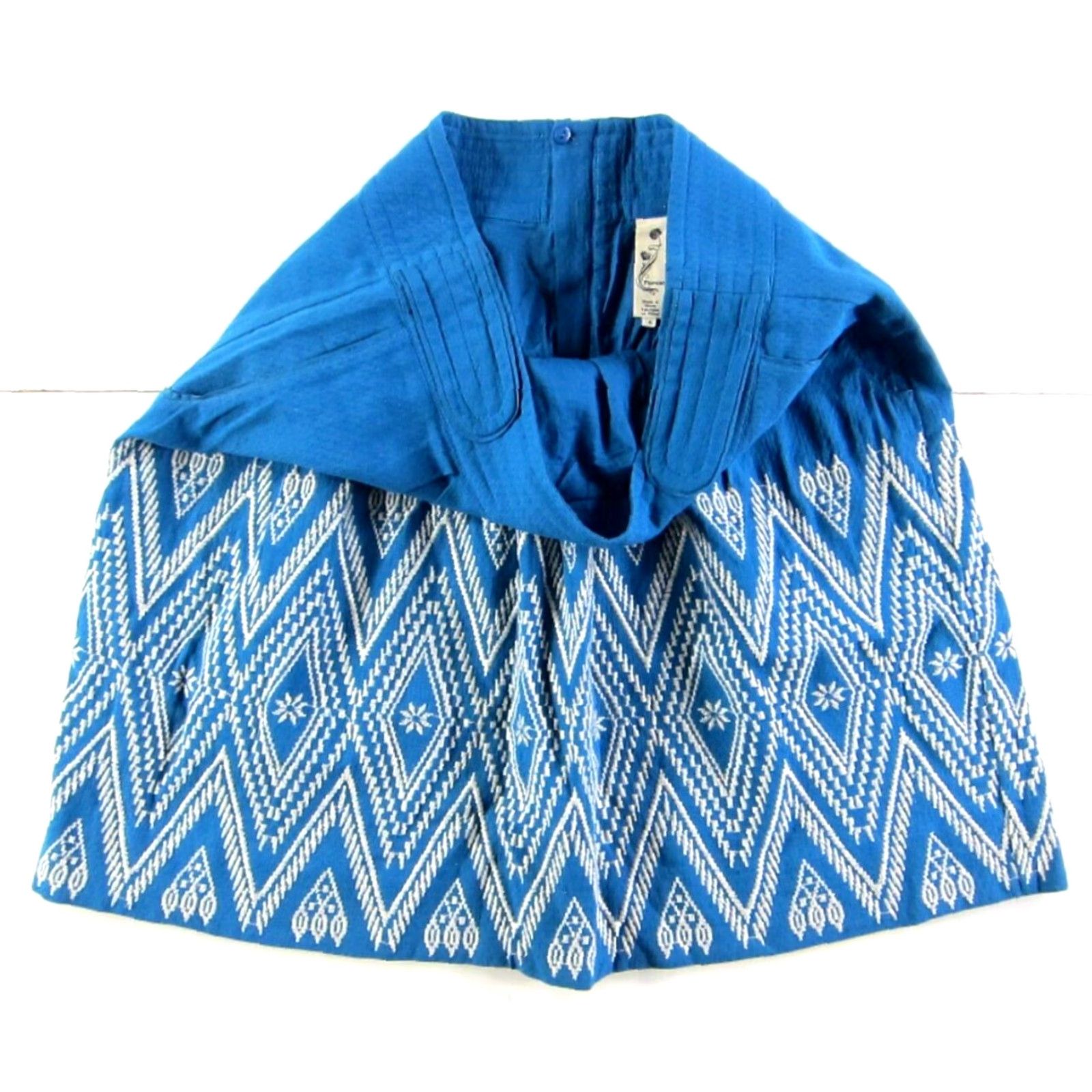 Anthropologie Floreat Anthropologie Cotton Embroidered Blue White A-Line Skirt Women 4 Size 27" / US 4 / IT 40 - 5 Thumbnail