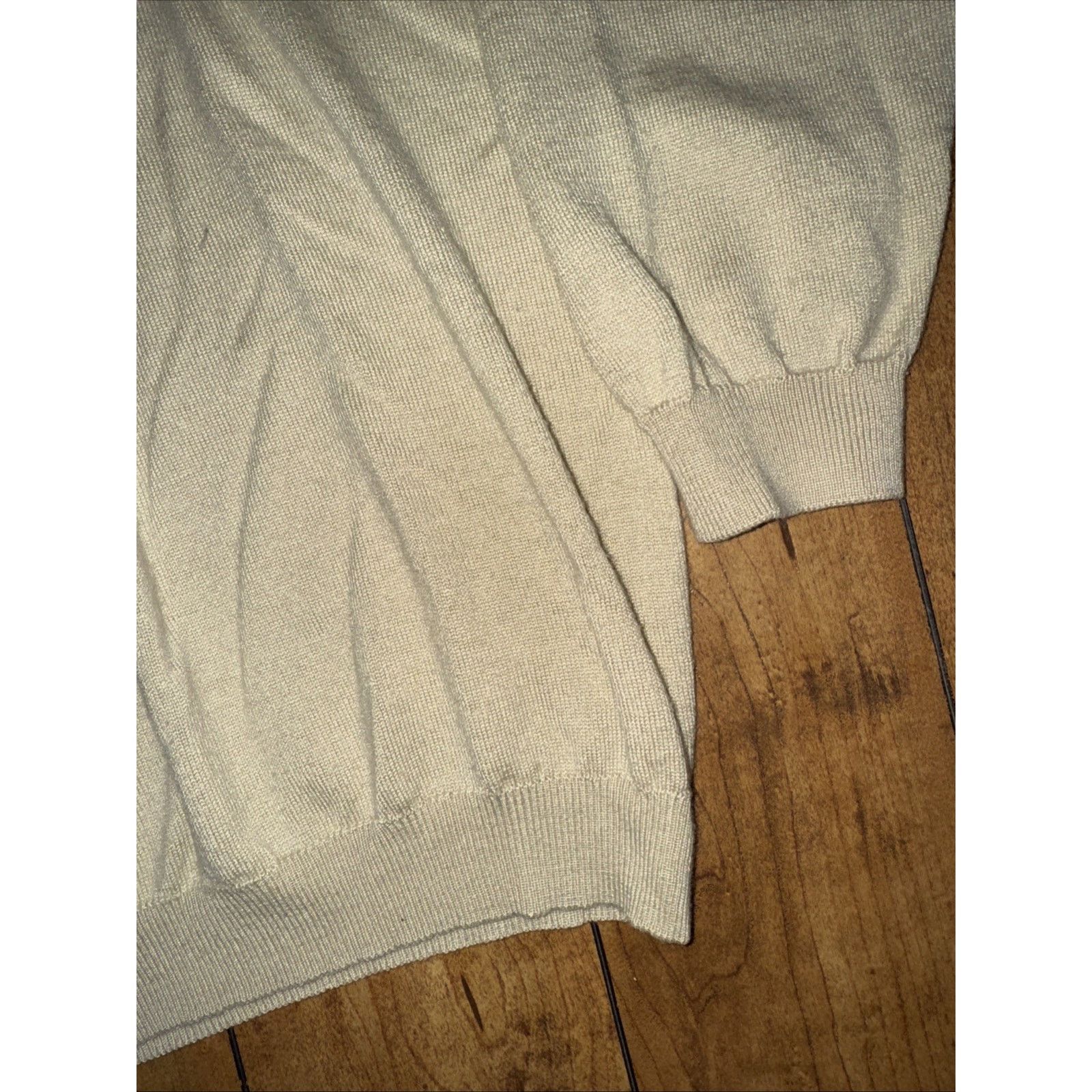 Vintage Maxini Collezione Cream V-Neck Knit Sweater L 22x25 Size US L / EU 52-54 / 3 - 2 Thumbnail