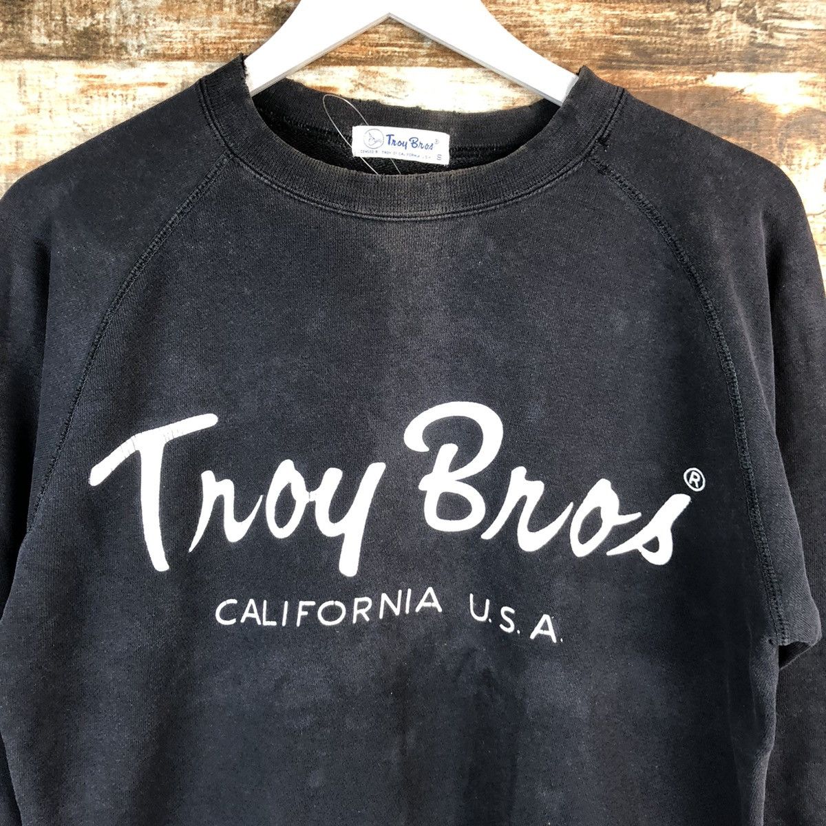 Vintage Troy Bros california usa vtg faded Black Sweatshirt #A1576 Size US S / EU 44-46 / 1 - 9 Thumbnail