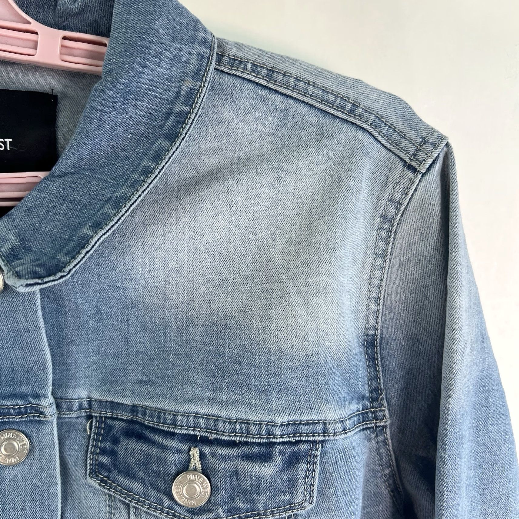 Nine West VINTAGE Nine West Denim Jacket Womens Size L Blue Stretch Casual Bohemian 90s Fashion Size L / US 10 / IT 46 - 2 Thumbnail