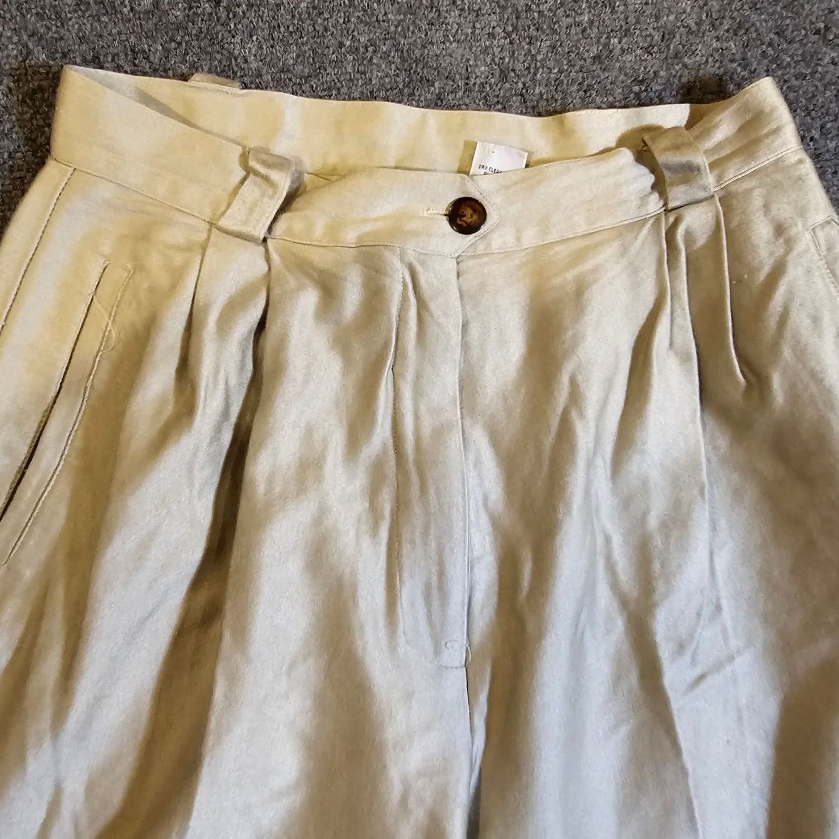 Express VINTAGE Express Pants Womens 12 Long Beige Faux Suede Stirrup High Rise 90s Size 34" / US 12 / IT 48 - 3 Thumbnail